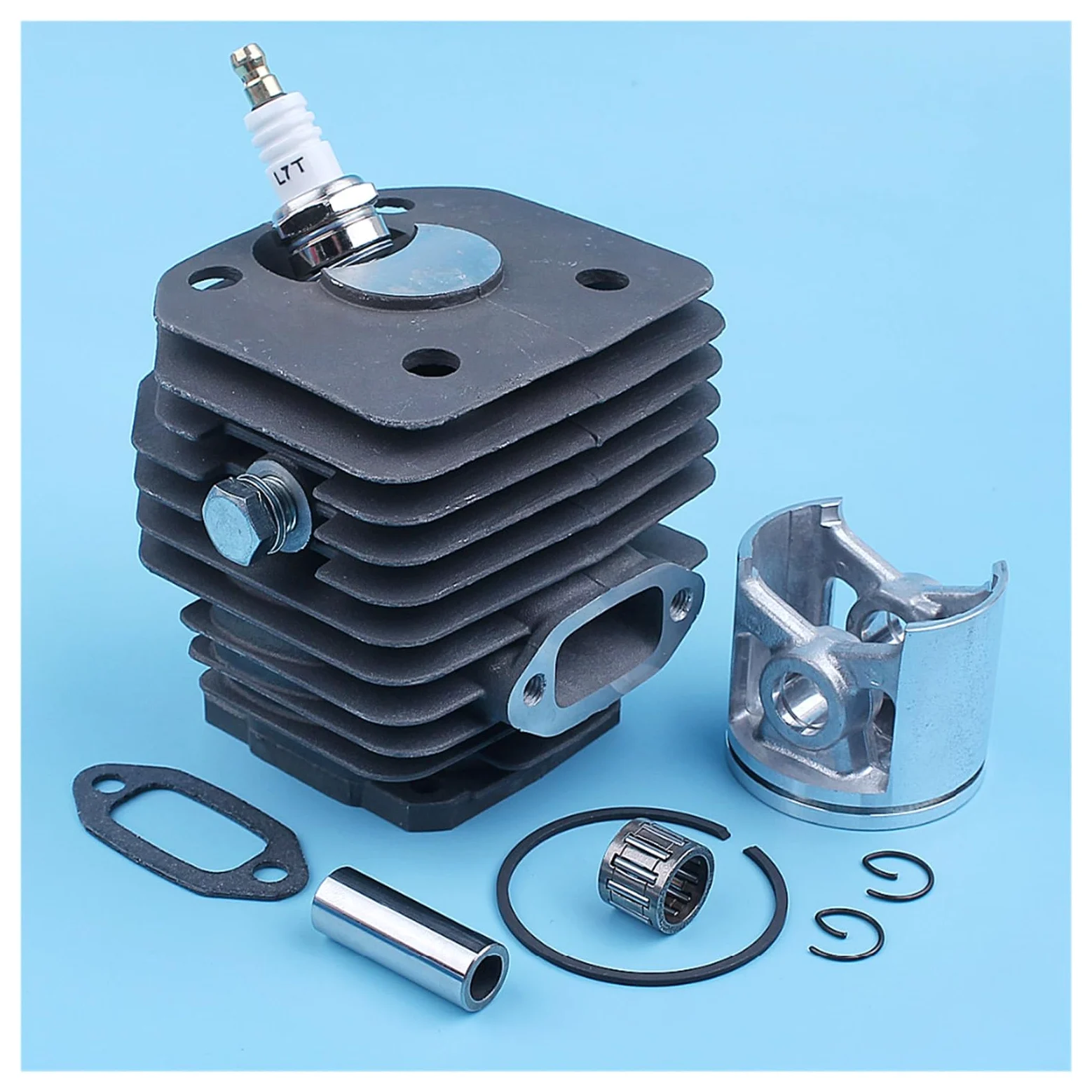 Pistón de Cilindro de 48mm, Kit de cojinete de Pasador de 12mm for Husqvarna 262XP 262 261, Piezas de Repuesto de Junta de Escape recubierta de Motosierra