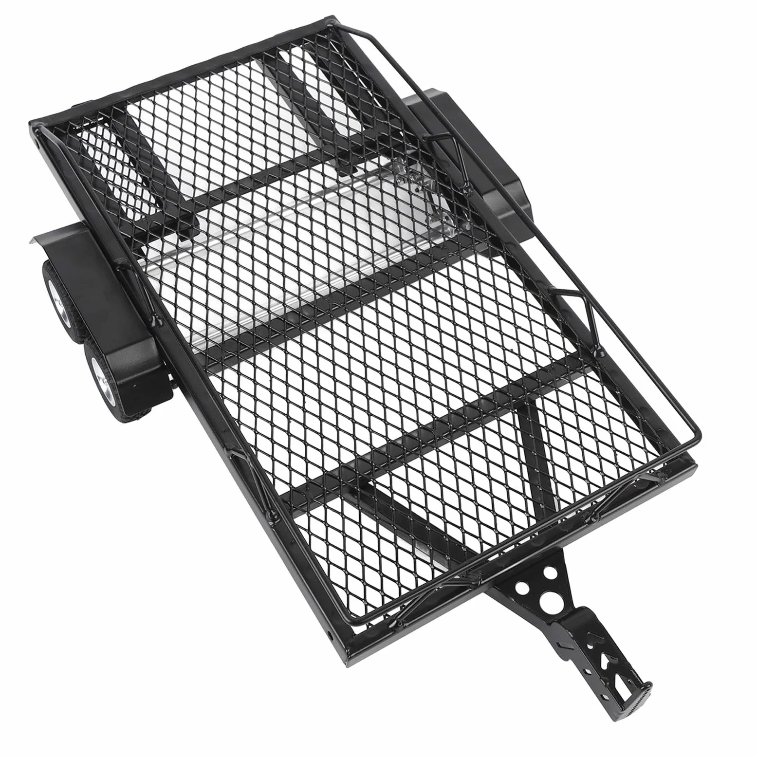Remolque de Plataforma Plana RC, Alta Capacidad de Carga de Doble Eje, Kit de Remolque de Plataforma Plana de Metal Grande Hueco sin Costuras con Gancho para Orugas RC