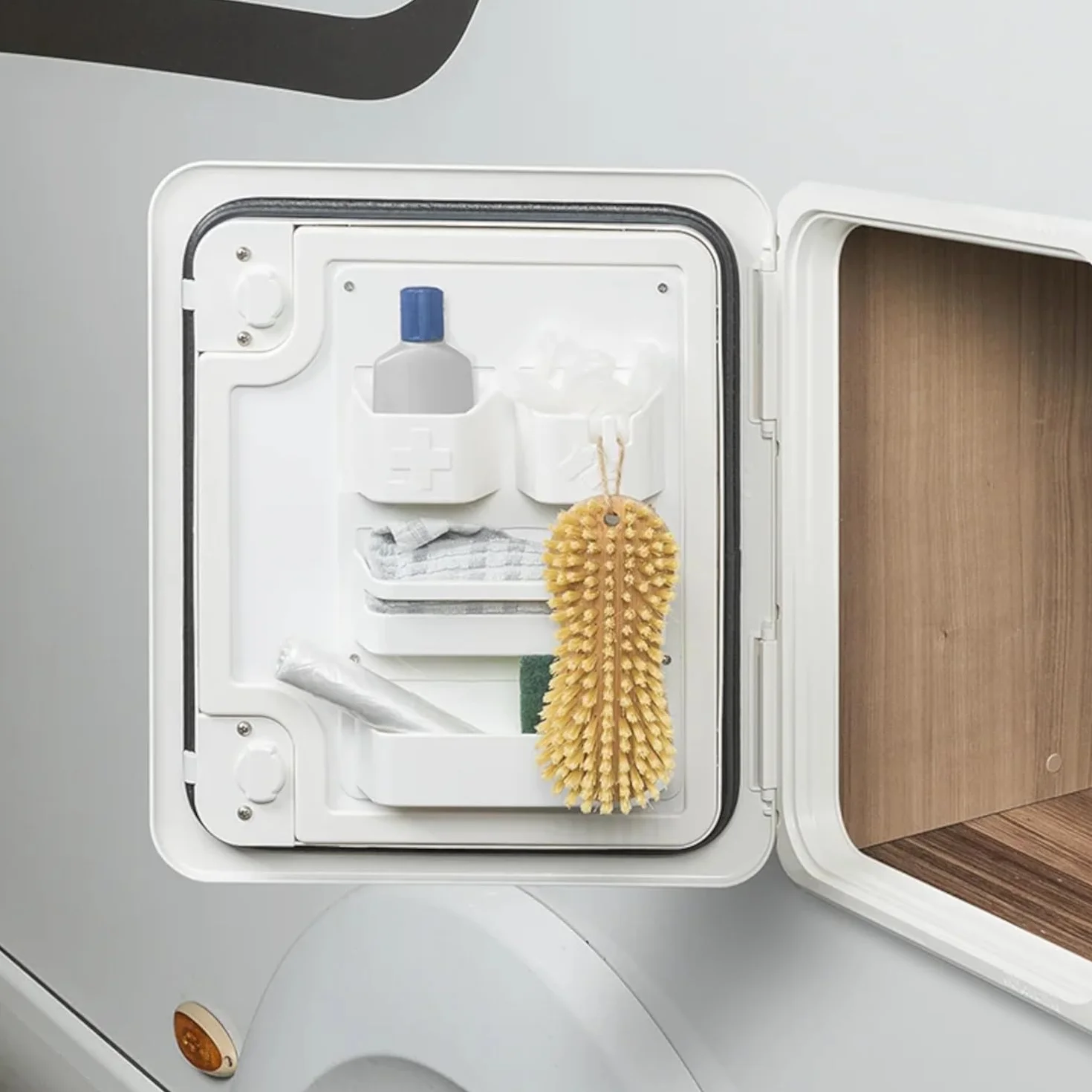 ProPlus 230094 Organizador para puerta de servicio, caravana, caravana, tamaño 28 x 18 x 4,8 cm, con cinta adhesiva M3