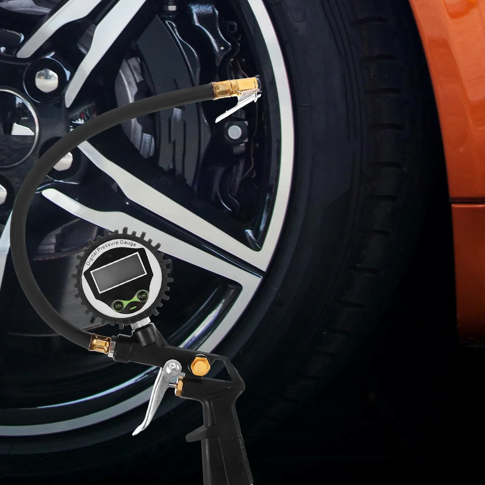 CALLARON Manómetro y Construcción Resistente de Plástico y Metal de Presión de Neumáticos Digital de 60 Psi Medición Precisa para Bicicletas y Vehículos
