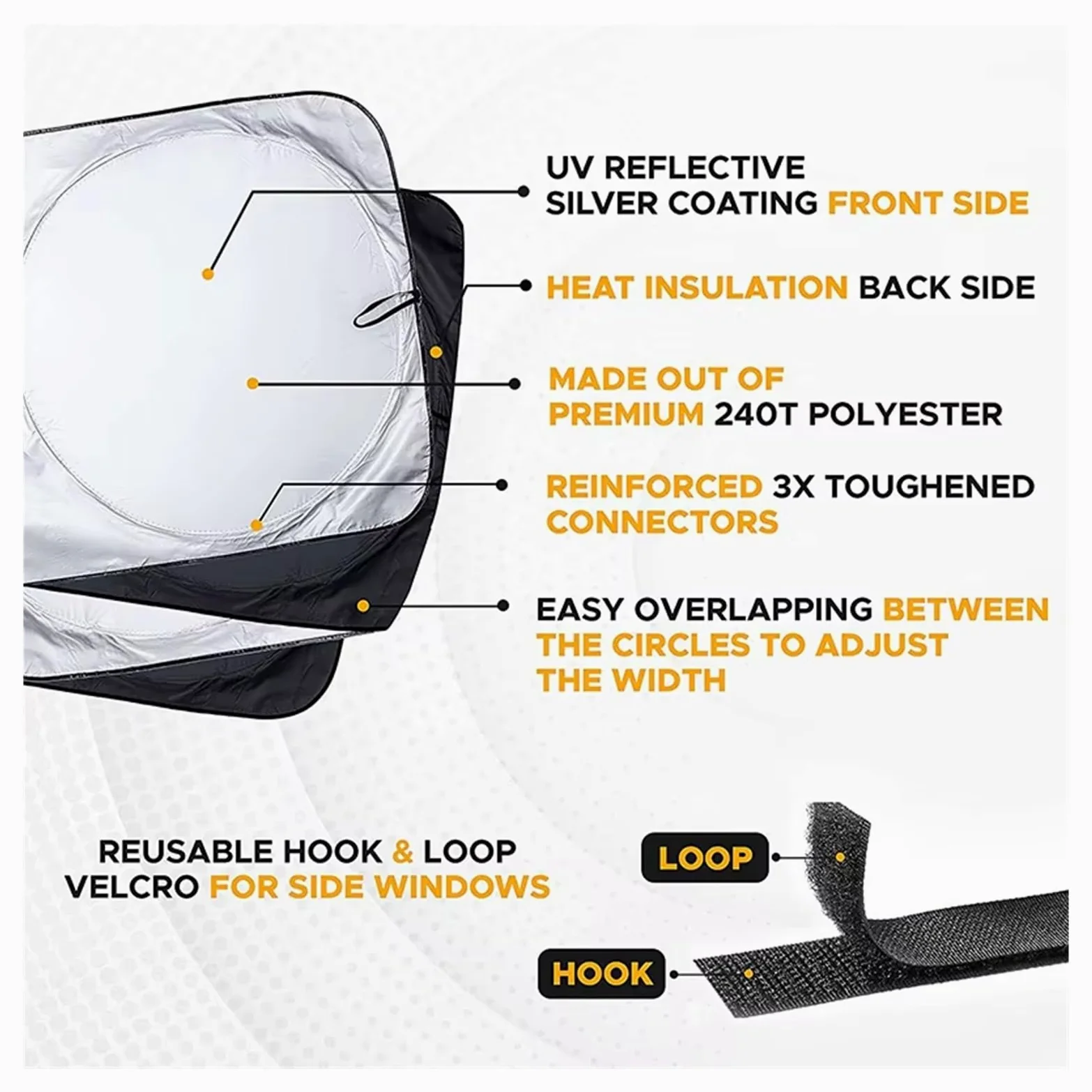 Protector para Parabrisas Coche Parasol para Parabrisas De Camión, Cubierta Plegable para Sombrilla, Persiana Solar Parasol Coche
