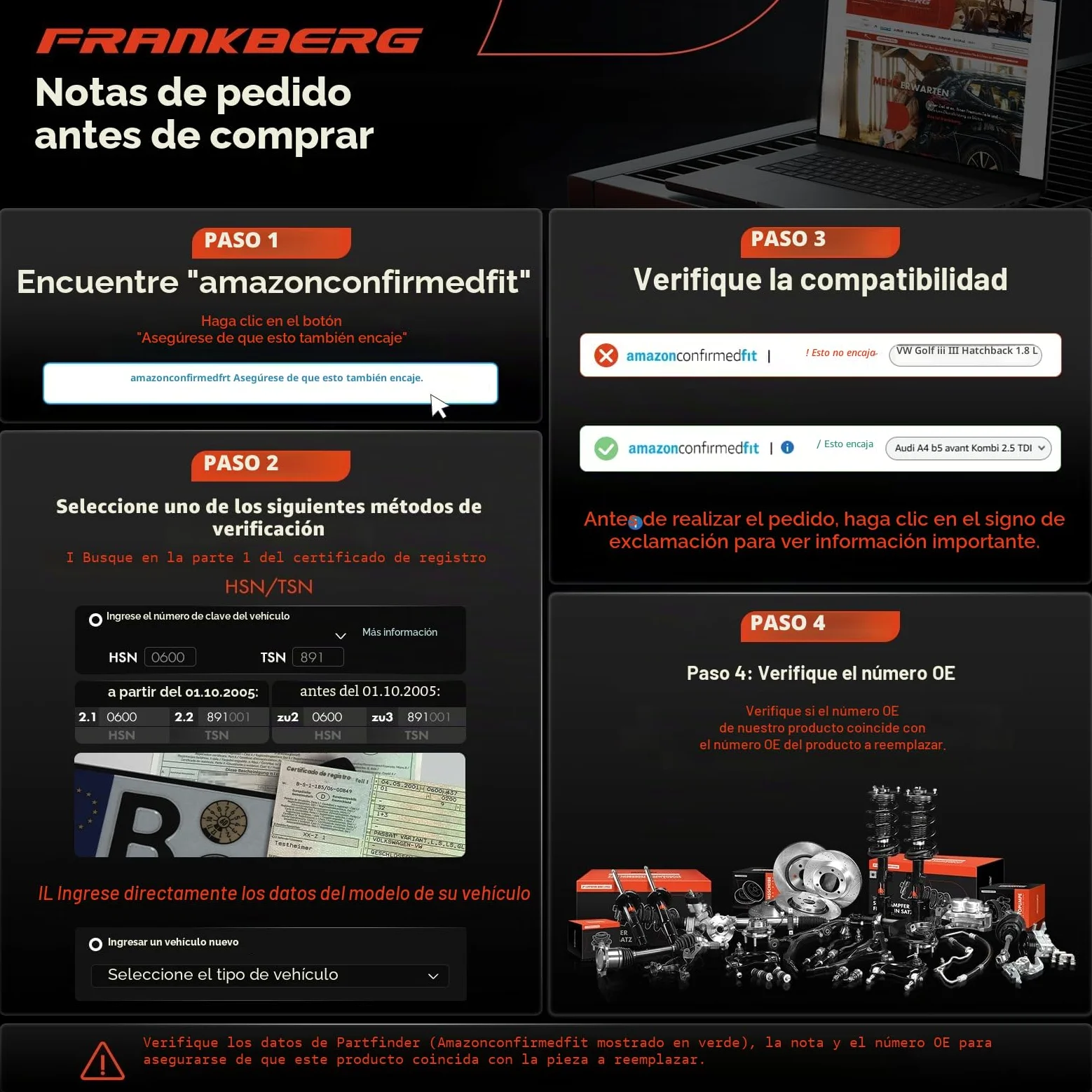 Frankberg 4 bobinas de encendido + 4 bujías 7700107177 | Compatible con: M.e.g.a.n.e I Clásico LA0/1, Grand Scénic III JZ0/1, Thalia II LU, M.e.g.a.n.e I Entrenador DA0/1