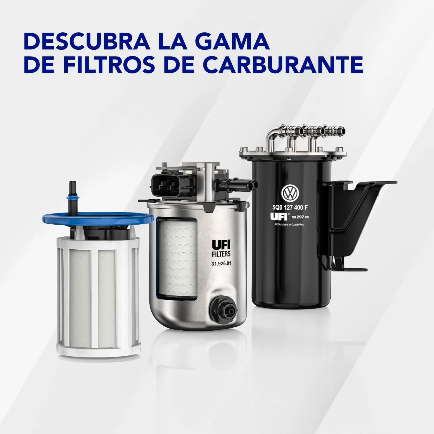 UFI Filters, Filtro Gasoil 55.145.00, Filtro de Combustible Diésel de Recambio, Apto para Turismos, Apto para Modelos Fiat