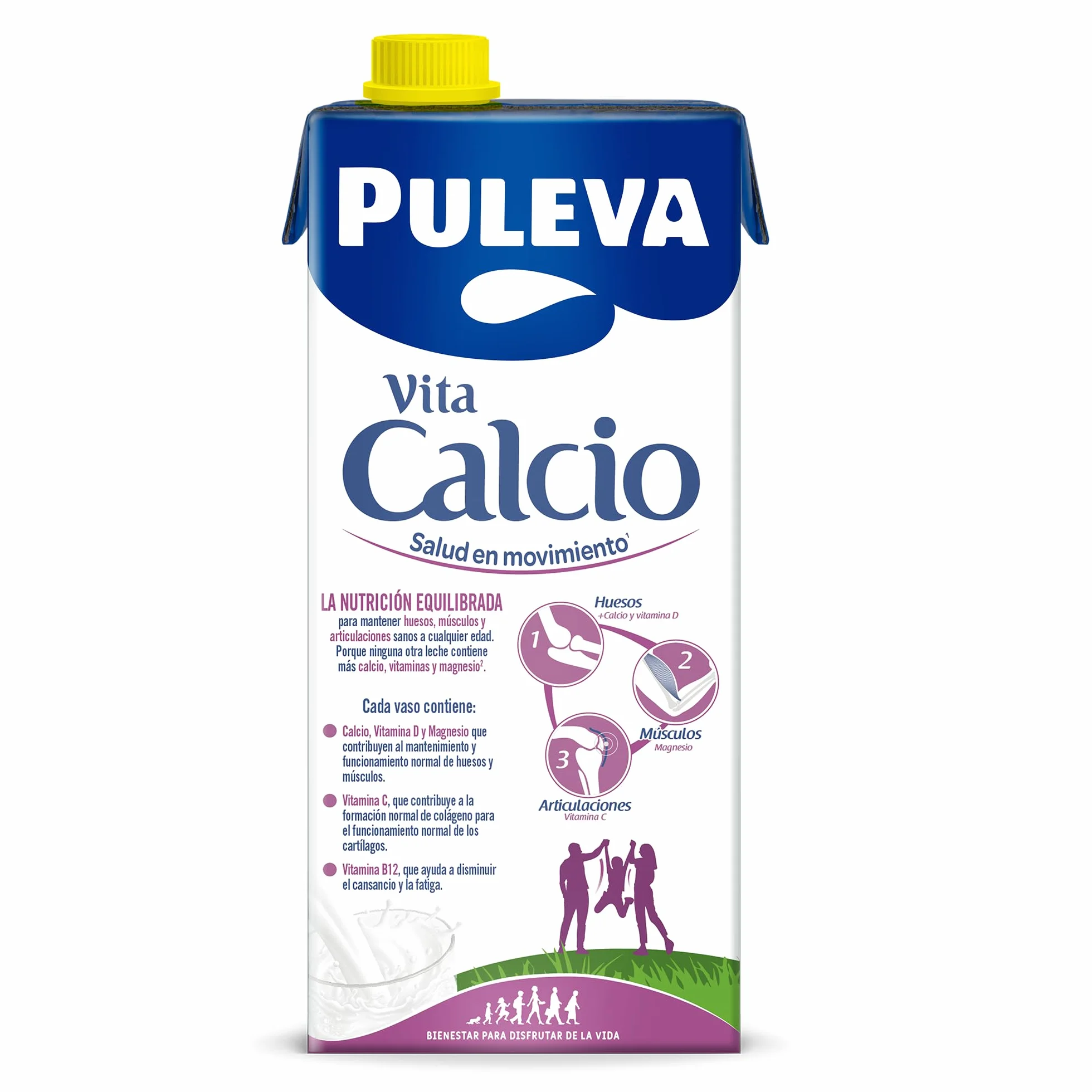 Puleva Vita Calcio Leche Semidesnatada Enriquecida con Calcio Sin Lactosa Pack 6 x 1L