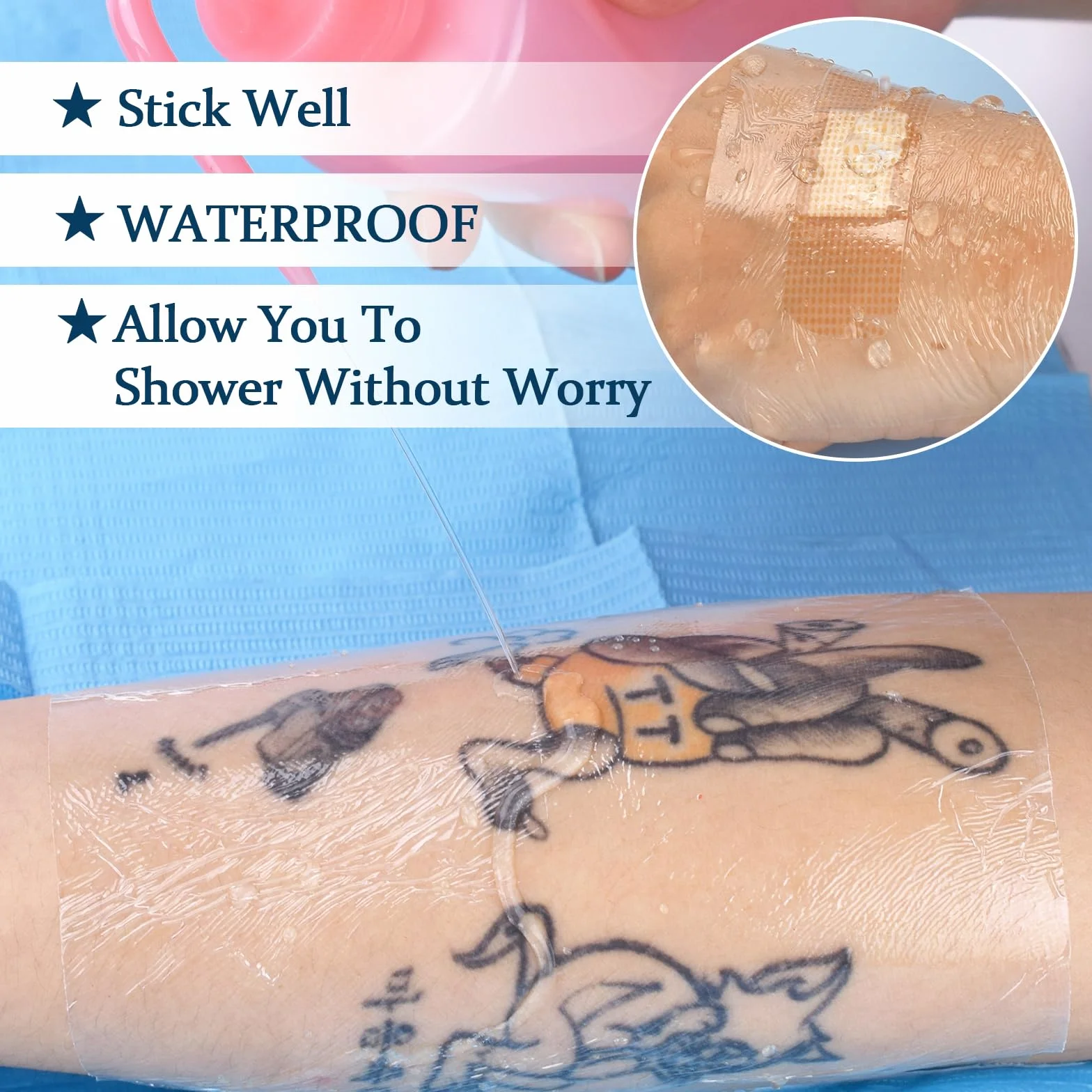 Vendaje adhesivo curativo impermeable transparente 10 m para tatuaje