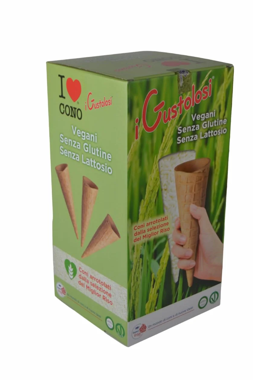 Conos para helado sin gluten ni lechosa para celiacos - Wofer Ice Cream gluten free, monodosis vegana