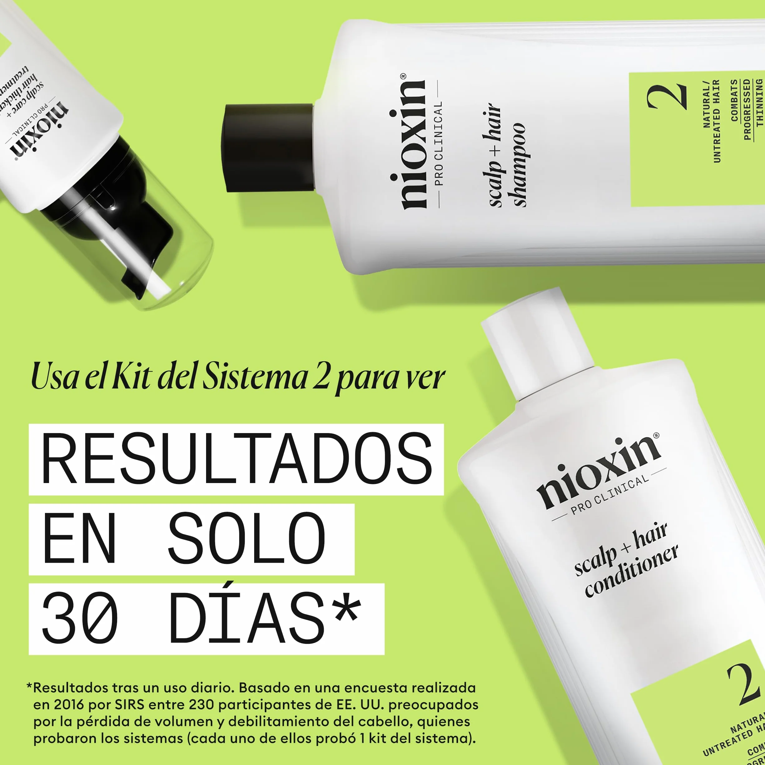 Nioxin Sistema 2 Champú Acondicionador Tratamiento Cabello Natural Debilitamiento Avanzado