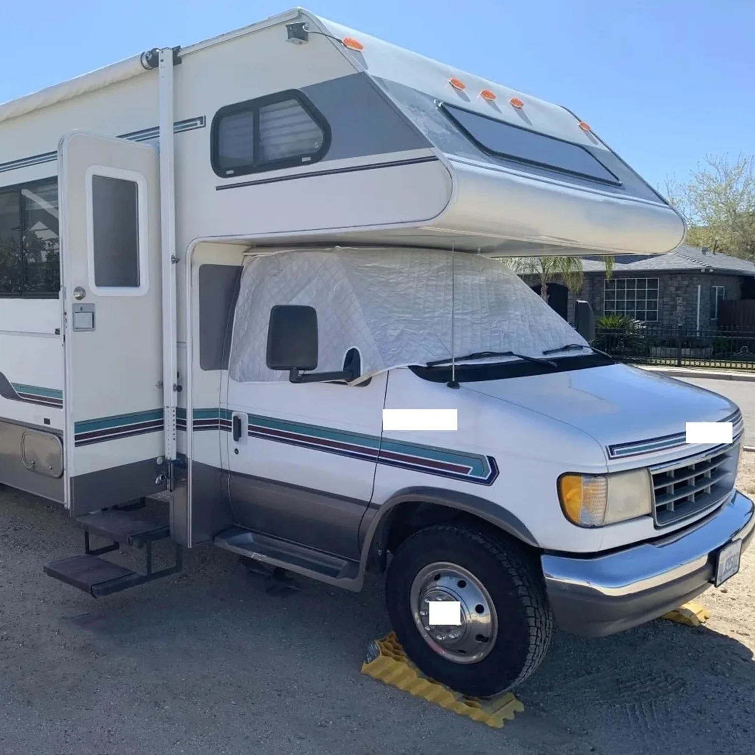 Parasoles Coche para Ford E450 Clase C 1997-2022, Cubierta De Nieve para Ventana RV, Parasol Delantero, Accesorios para Autocaravana, Parabrisas