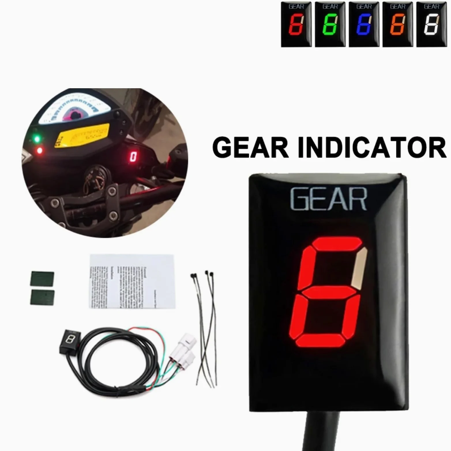 Indicador Marchas Moto Compatible Con Yamaha Para FZ6 1998-2012 Para TDM900 2002-2013 Para FZ8 2010-2015 Para Bolt 2013-2016 Motocicleta 1-6 Para Indicador De Velocidad De Marcha