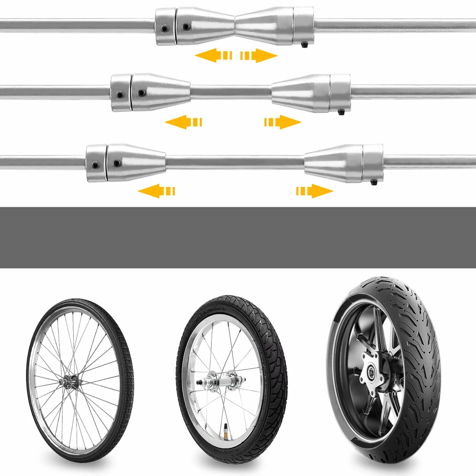 UISEBRT Equilibrio para ruedas de motocicleta, caballete de motocicleta, neumáticos de motocicleta, máquina de equilibrado de llantas, máquina equilibradora de ruedas con conos ajustables y nivel de