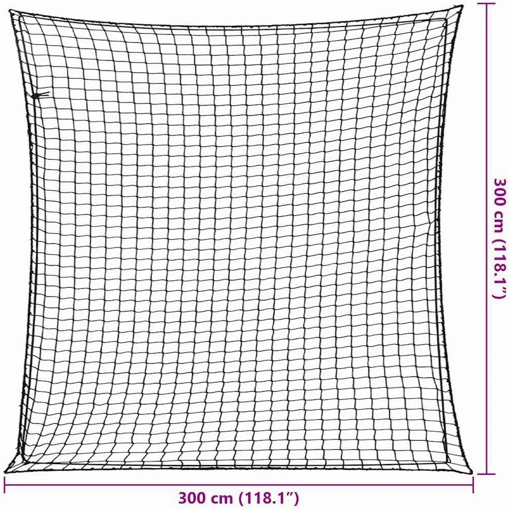 Red para remolque con cuerda de goma, color negro, 3 x 3 m, polipropileno, resistente a los rayos UV, resistente a la intemperie, red de seguridad de carga, red de transporte para coches