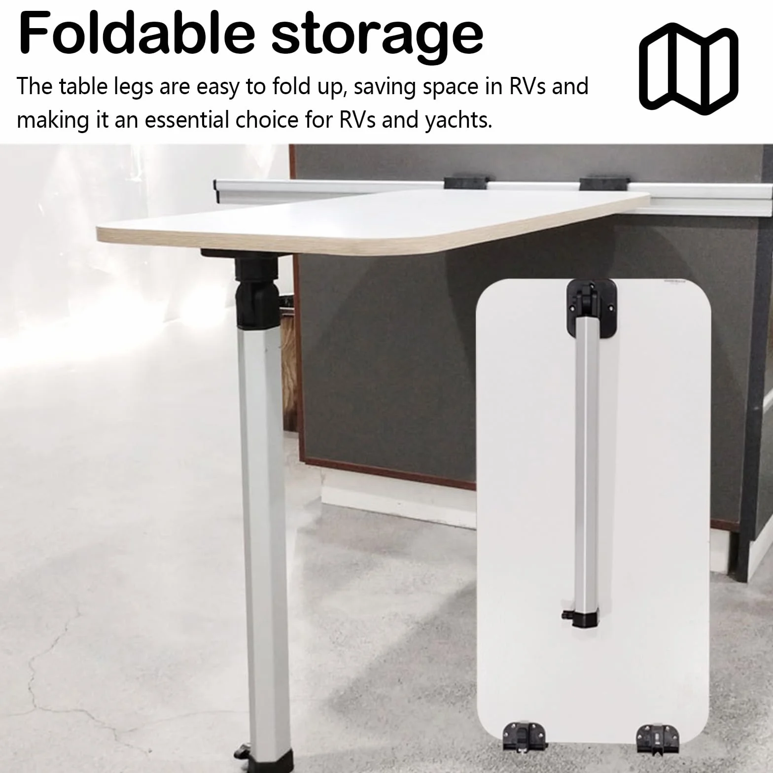 Pata De Mesa Extraíble Y Riel Deslizante Para Autocaravanas Y Yates, Pata De Mesa Plegable 51,5-78 cm Telescópica Para Autocaravanas Rieles Guía De 50 cm Soporte De Base Para Mesa De Autocaravana