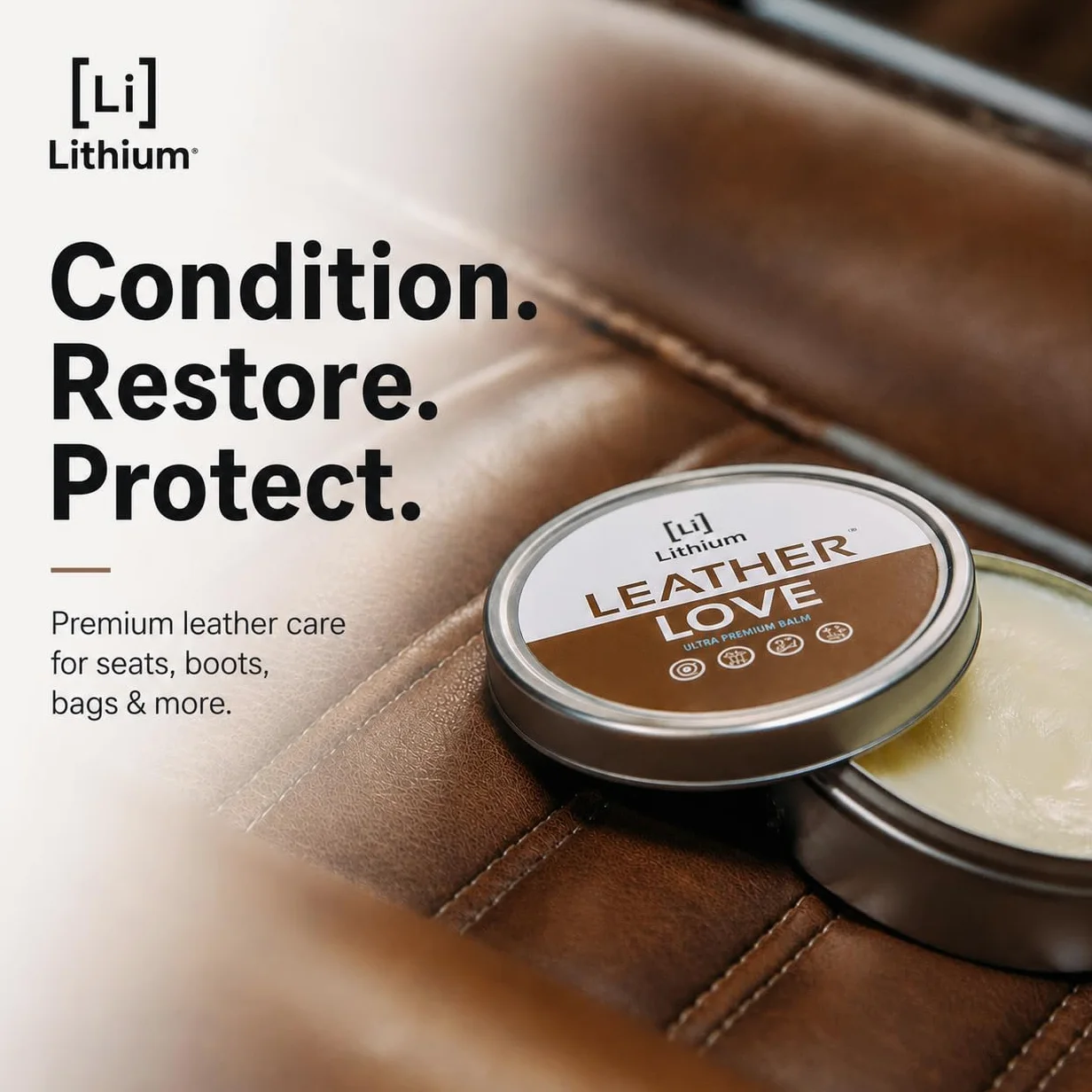 Leather Love – El mejor acondicionador de piel en el planeta, trae piel vieja de vuelta a la vida, todos los ingredientes naturales mezclados con ciencia seria, restaura, rehidrata, protege (8 oz)