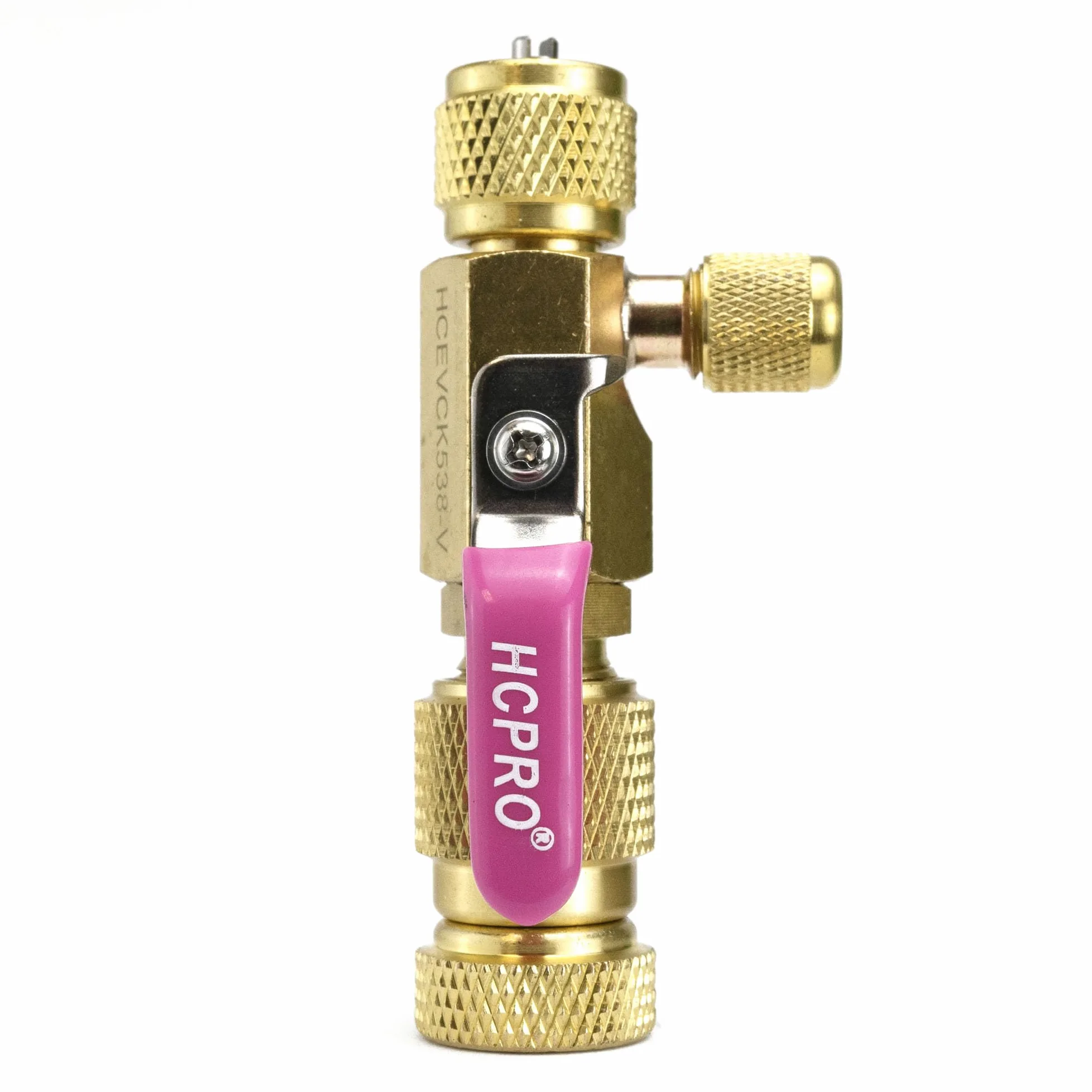 HCPRO HCEVCK538 Herramienta de extracción de núcleo de válvula nominal de flujo rápido de 5/16 pulgadas hembra x 3/8 pulgadas macho y puerto lateral de 1/4 pulgadas