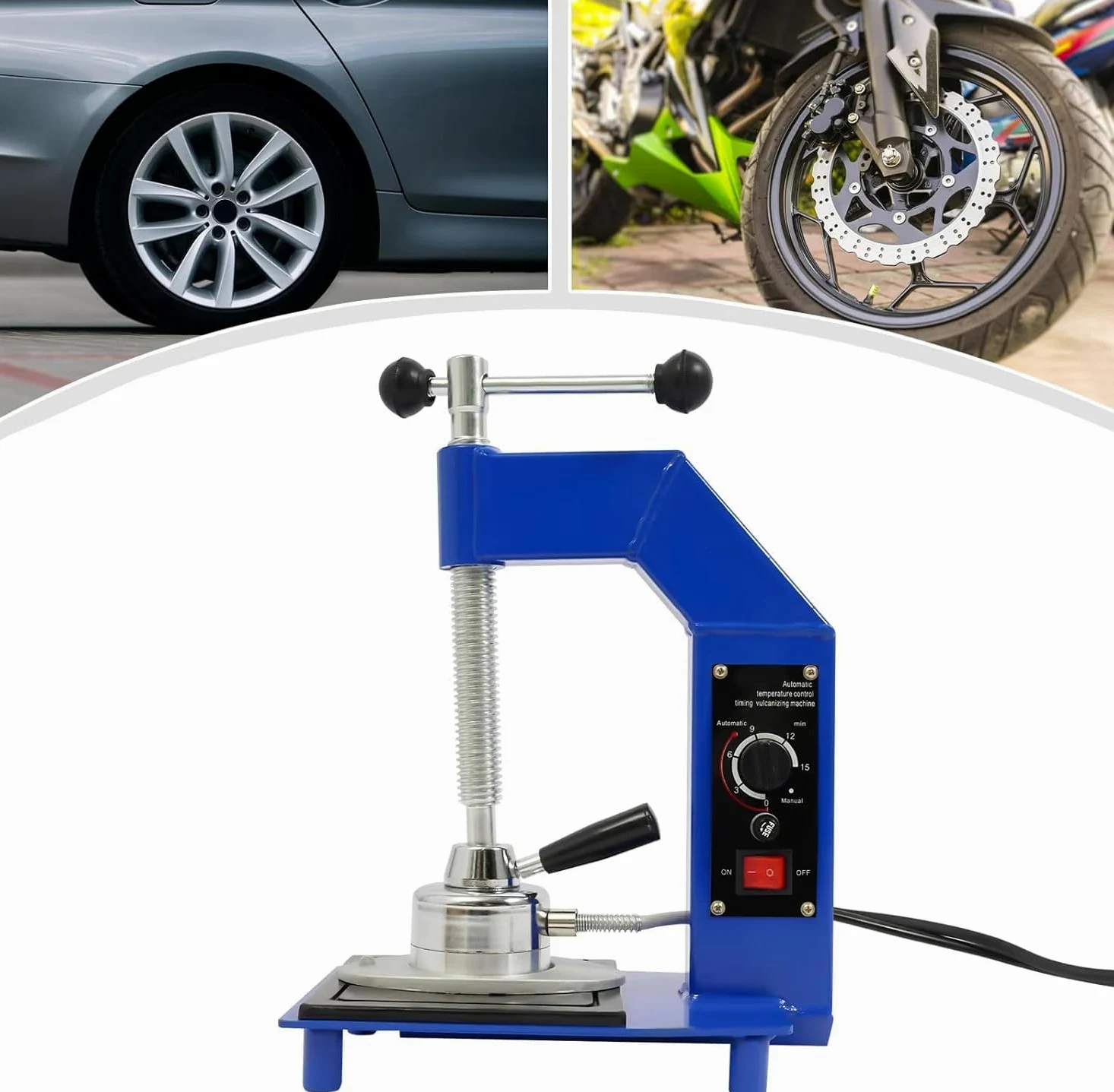 Máquina de vulcanización de neumáticos con temperatura ajustable para reparaciones de banda de rodadura y paredes laterales en neumáticos de automóviles, todoterreno y camiones ligeros