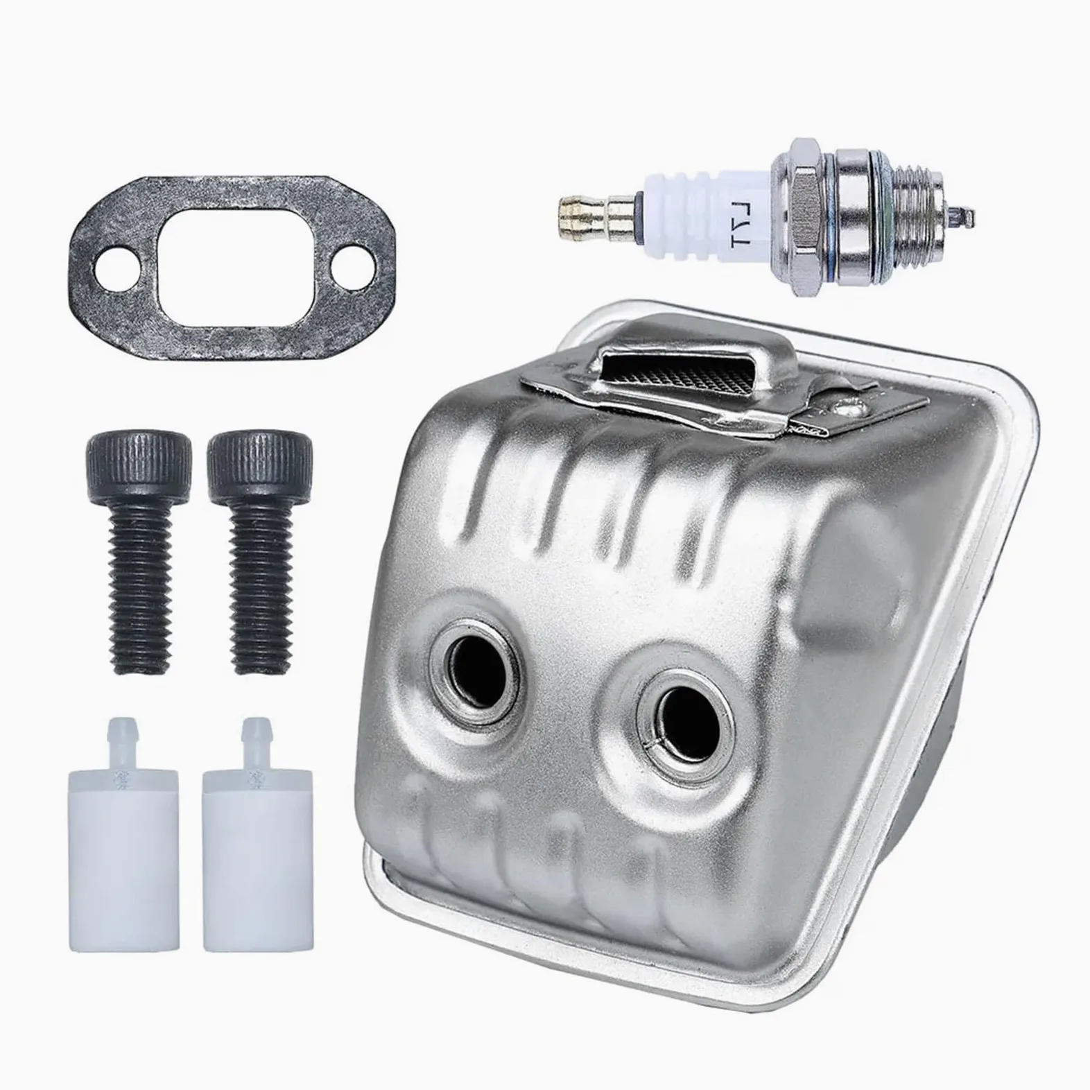 Kit de Filtro de Combustible de Tornillo silenciador Apto for H-usqvarn 450 445 445e W bujía repuestos de Motosierra de Gasolina 544147702