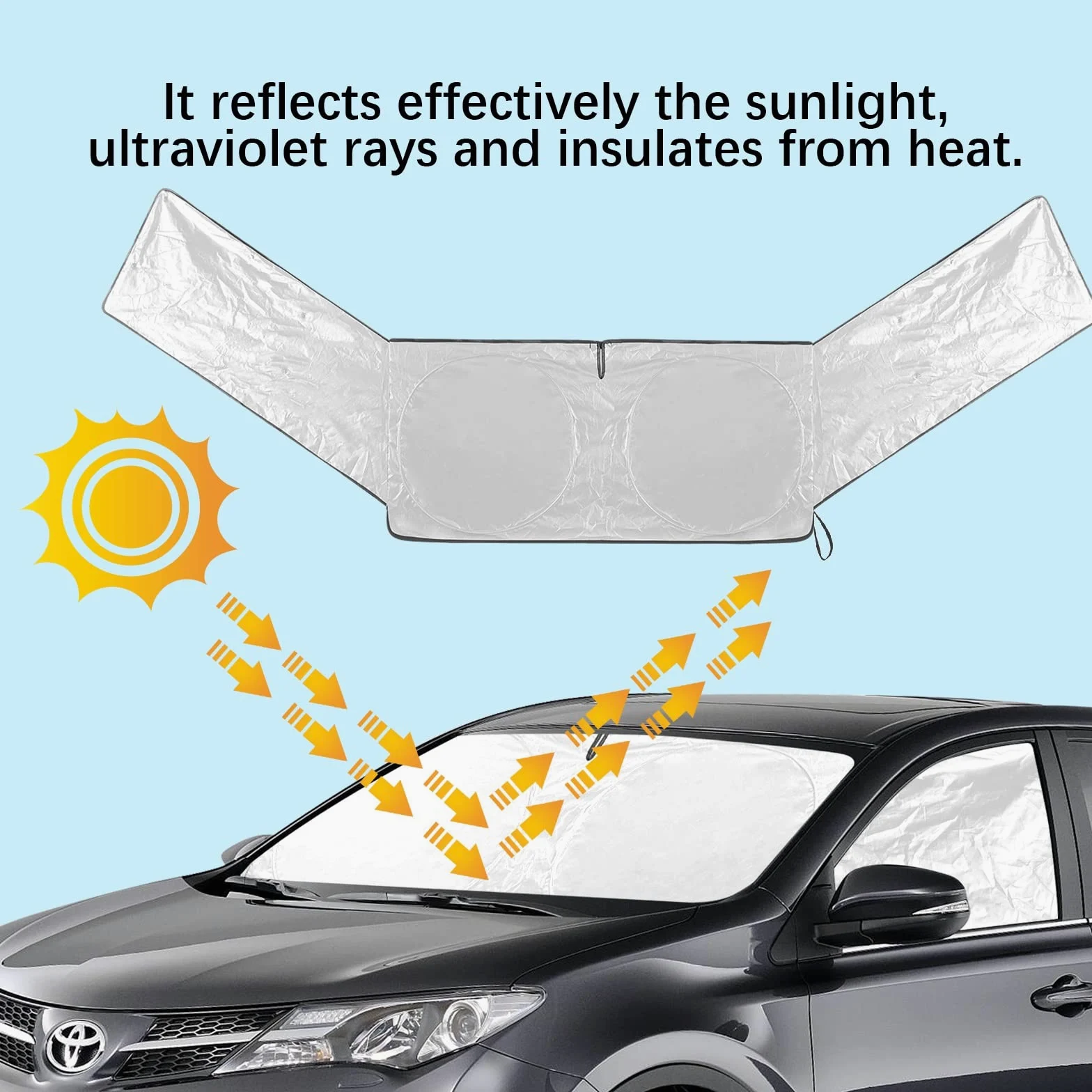 Parasol para parabrisas delantero y lateral, bloquea el calor y los accesorios de la cubierta de la visera UV, los parasoles automotrices evitan las palancas y protegen la privacidad