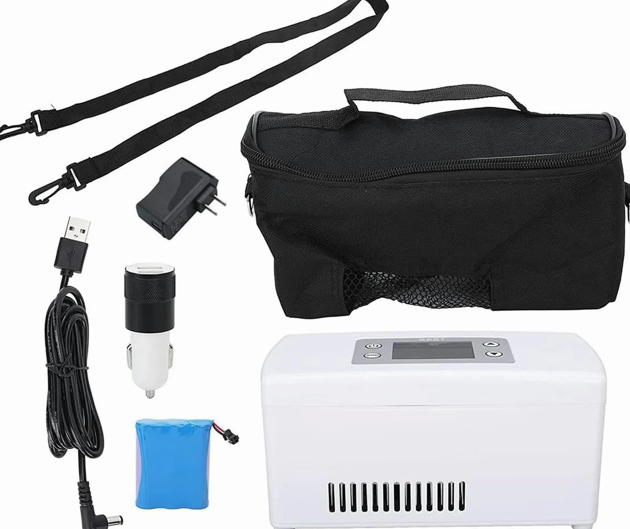 Mini refrigerador para diabéticos de Viaje Refrigerador de insulina Refrigerador portátil para medicamentos Estuche de enfriamiento de medicamentos Compacto para automóvil 2-8 ℃ Caja refrigeradora p