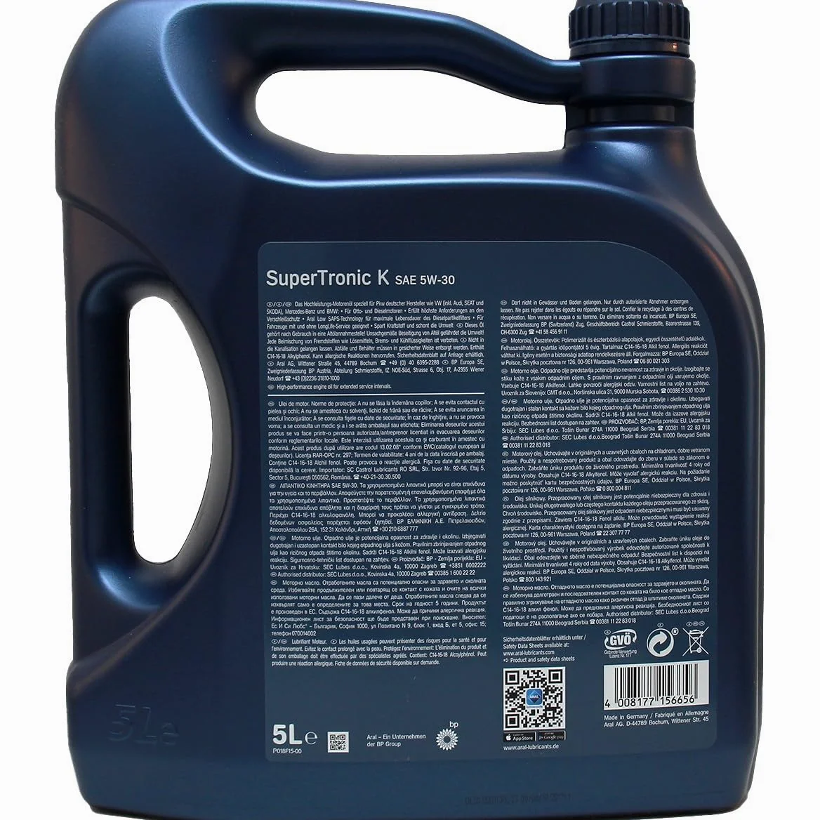 ACEITE MOTOR ARAL SUPERTRONIC K 5W30 5 LITROS 15CBE6