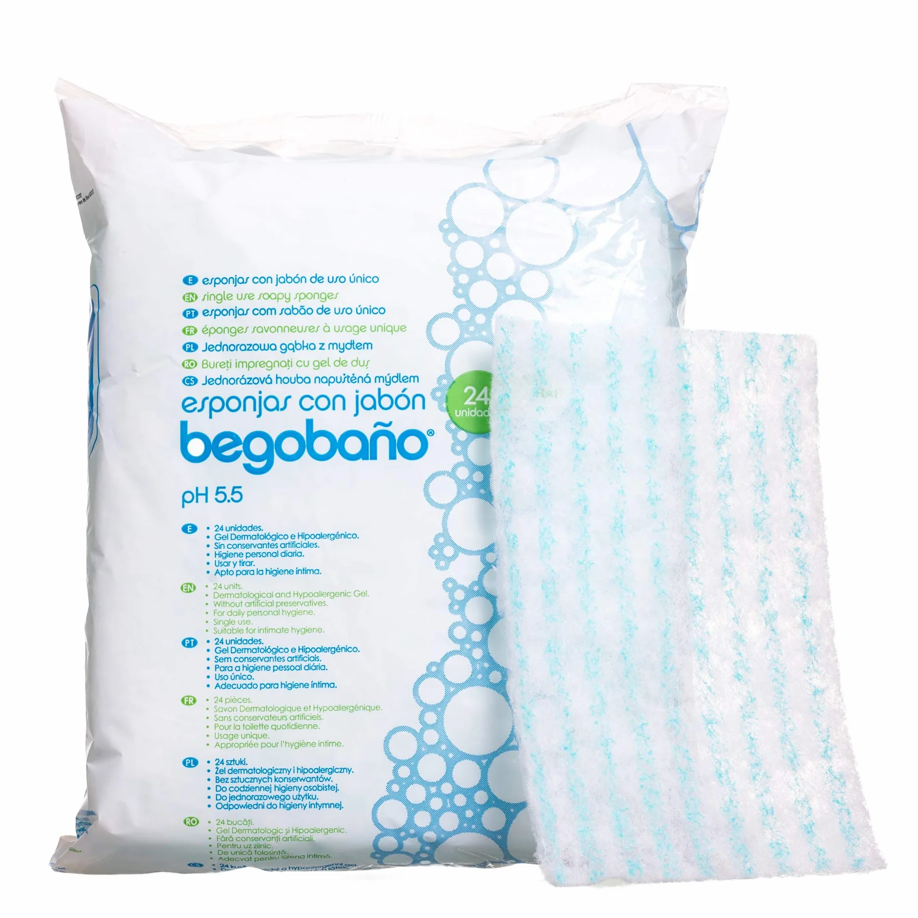 Begobaño Esponja Jabonosa De Un Solo Uso 24 Unidad Bolsa 0.06 kg