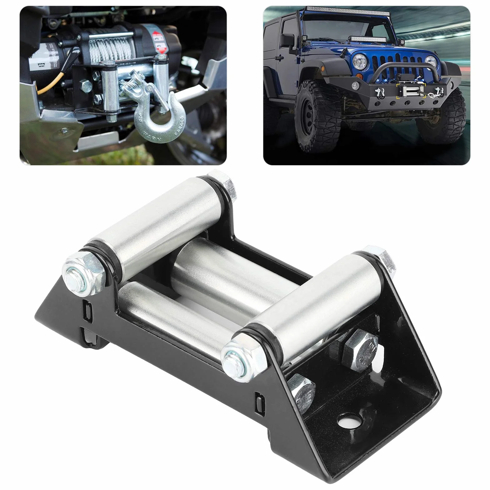 Lado a Lado Winch Cable Roller Fairlead Heavy Duty 125 Mm/5 Pulgadas Diatance Universal