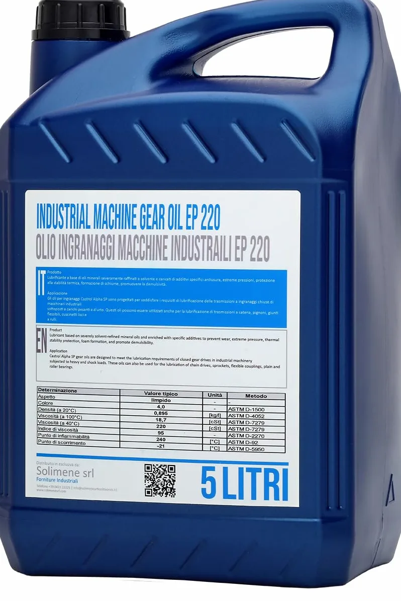 Aceite EP de 220 g para reductores y engranajes – 5 l