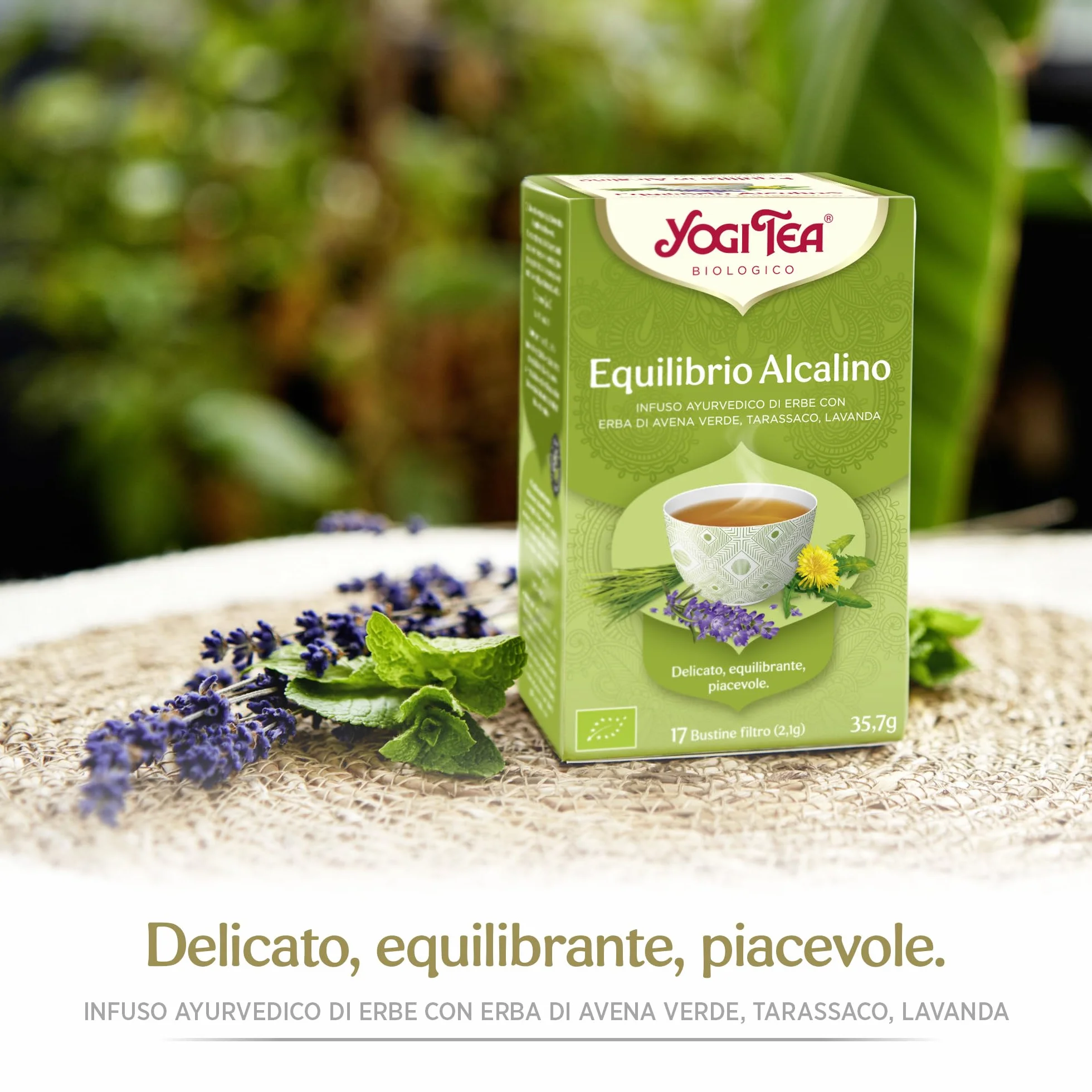 Yogi Tea Equilibrio Alcalino Bio Infusión Ayurvédica Avena Verde Diente de León Lavanda Pack 6x17 bolsitas