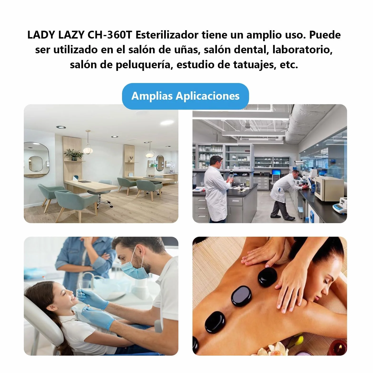 Esterilizador manicura profesional 200°C Aire caliente calor seco Caja 1,5L 300W temporizador 0-60 min