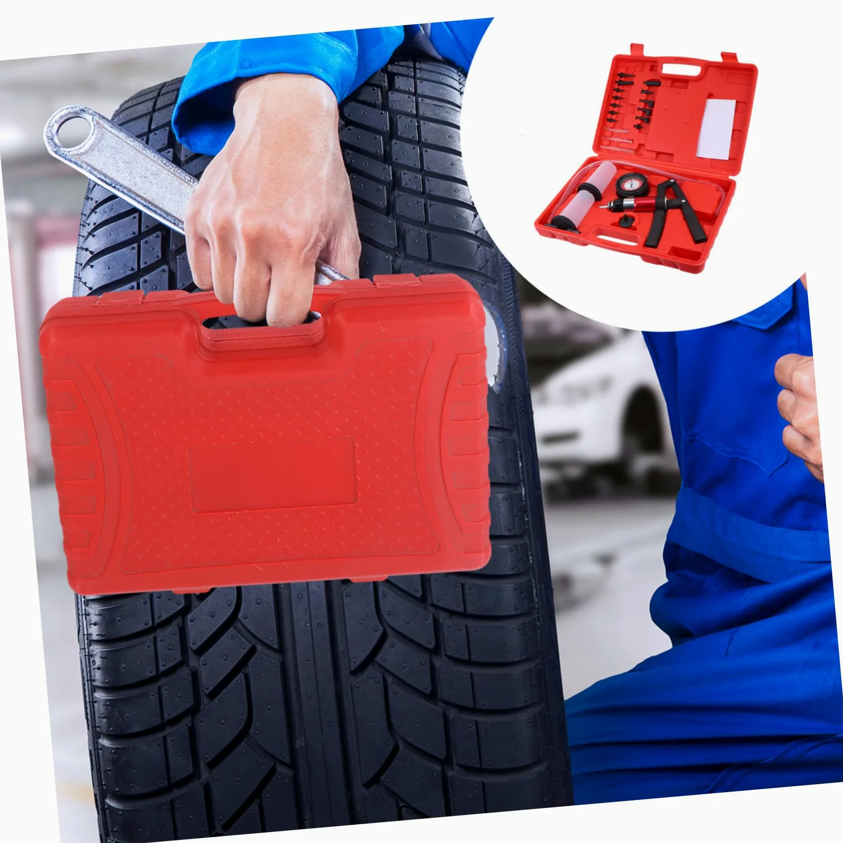 TOPBATHY Bomba de Líquido de Frenos Manual para Coche Purgador de Líquido de Frenos Comprobador de Presión de Vacío Herramienta para Purgar el Sistema de Taller