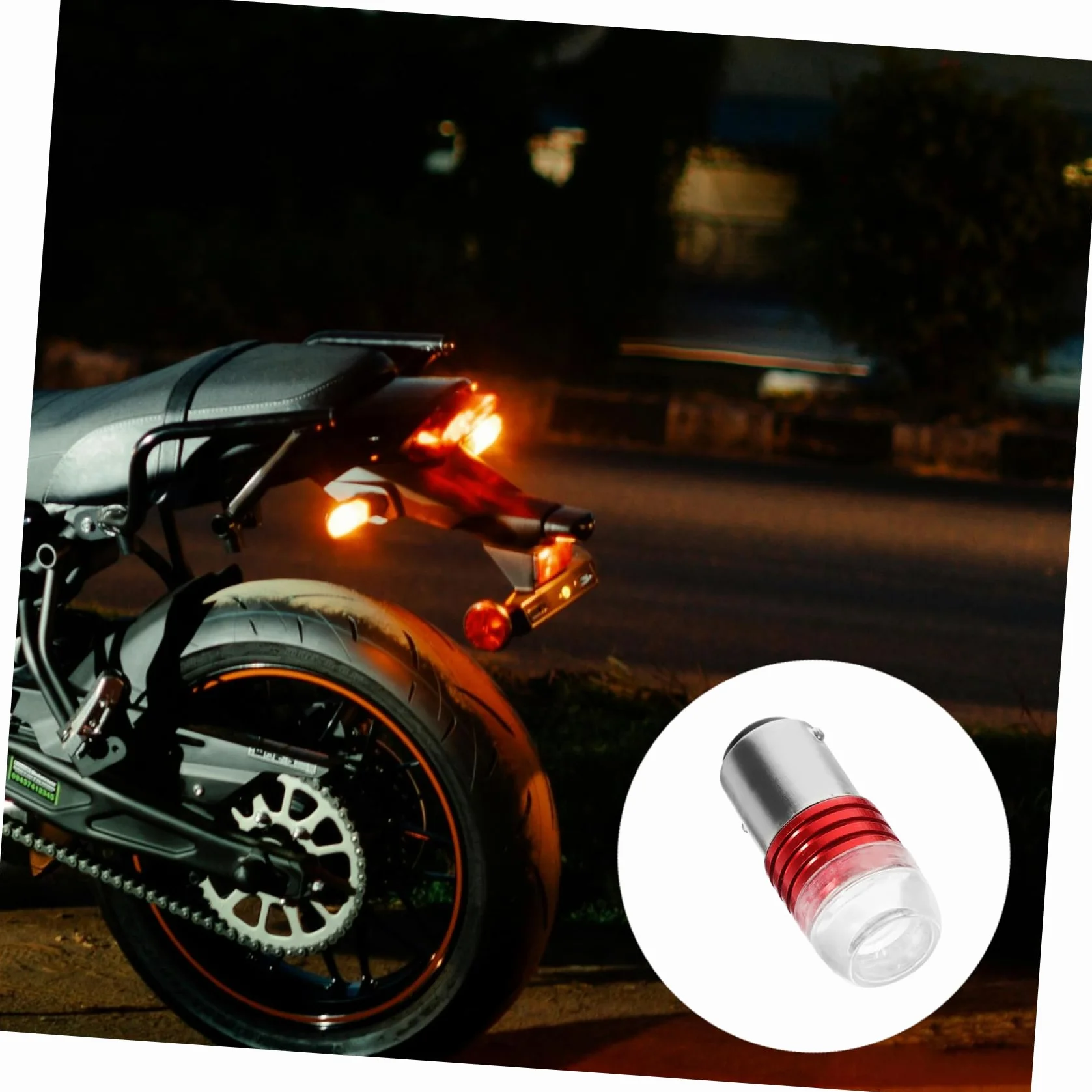Bombillas LED Traseras Rojas para Motocicleta Eléctrica 12v 3w, Aleación de Aluminio y Vidrio, Excelente Visibilidad y Rendimiento Fiable, Paquete de 2 Unidades