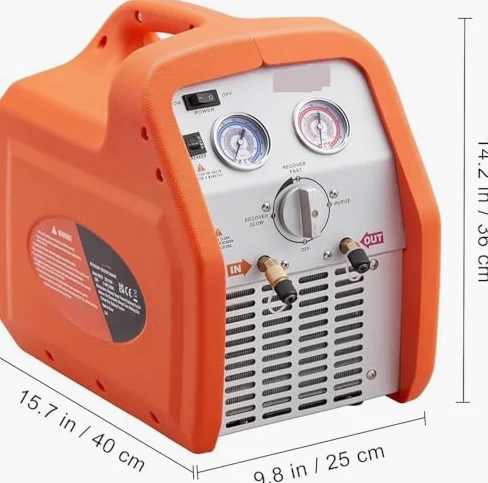 Máquina portátil de recuperación de refrigerante para HVAC, herramienta de recuperación eficiente de CA para refrigerante líquido