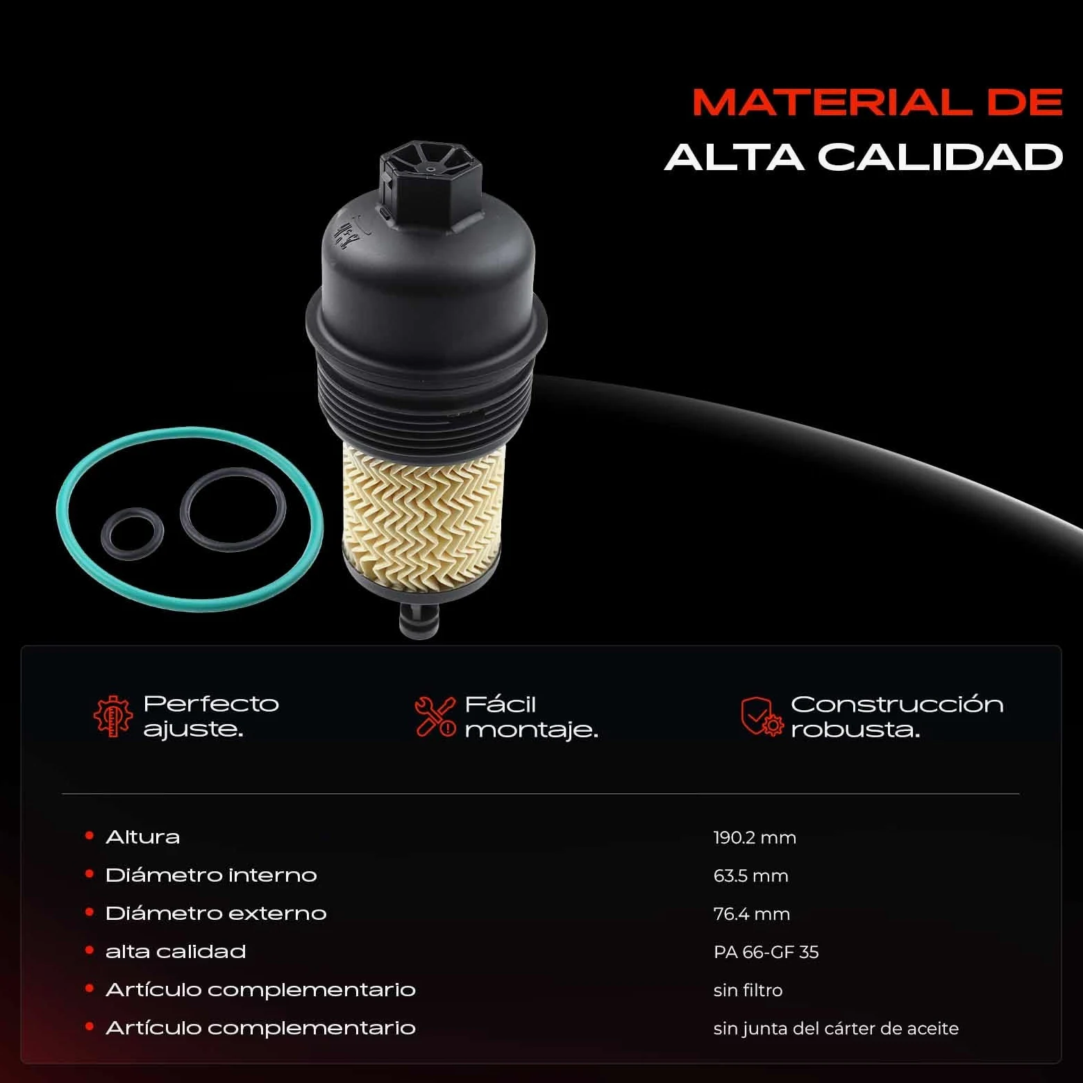 Frankberg Carcasa del filtro de aceite filtro de aceite 311401 | Compatible con: Ghibli III M157, SUV Levante M161, Quattroporte VI