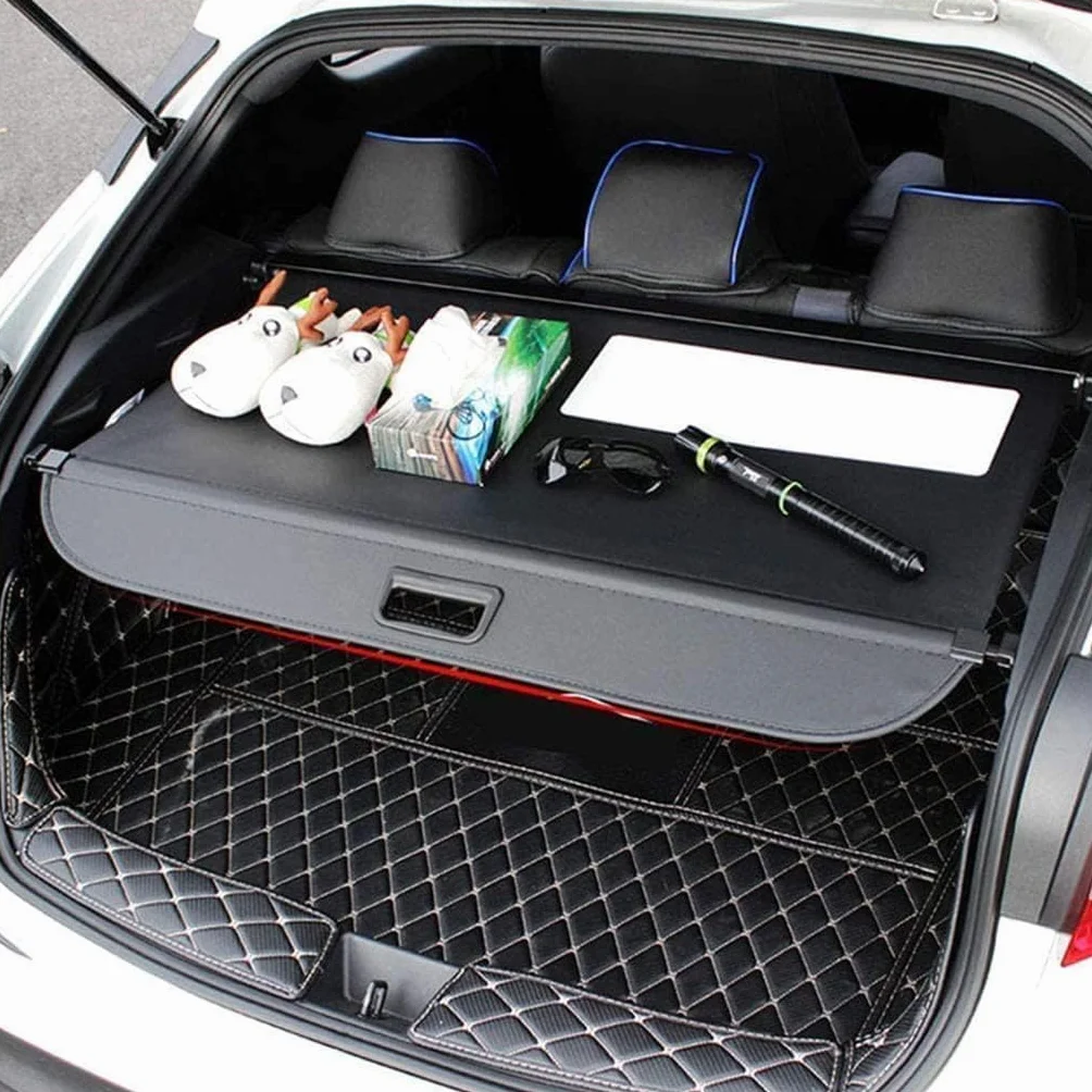 Coche Maletero Trasero Estante Cortina para FIT Jazz 2008-2013, Trasero Trunk Estante de Paquetes Privacidad Cargo Protectora Cubierta