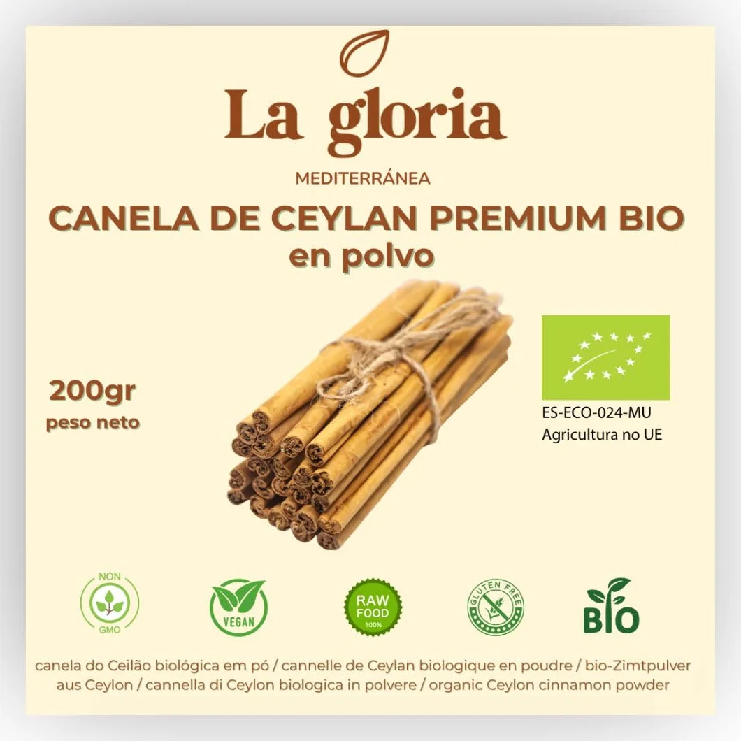 La Gloria Mediterránea Canela de Ceylán en Polvo 200g Ecológica