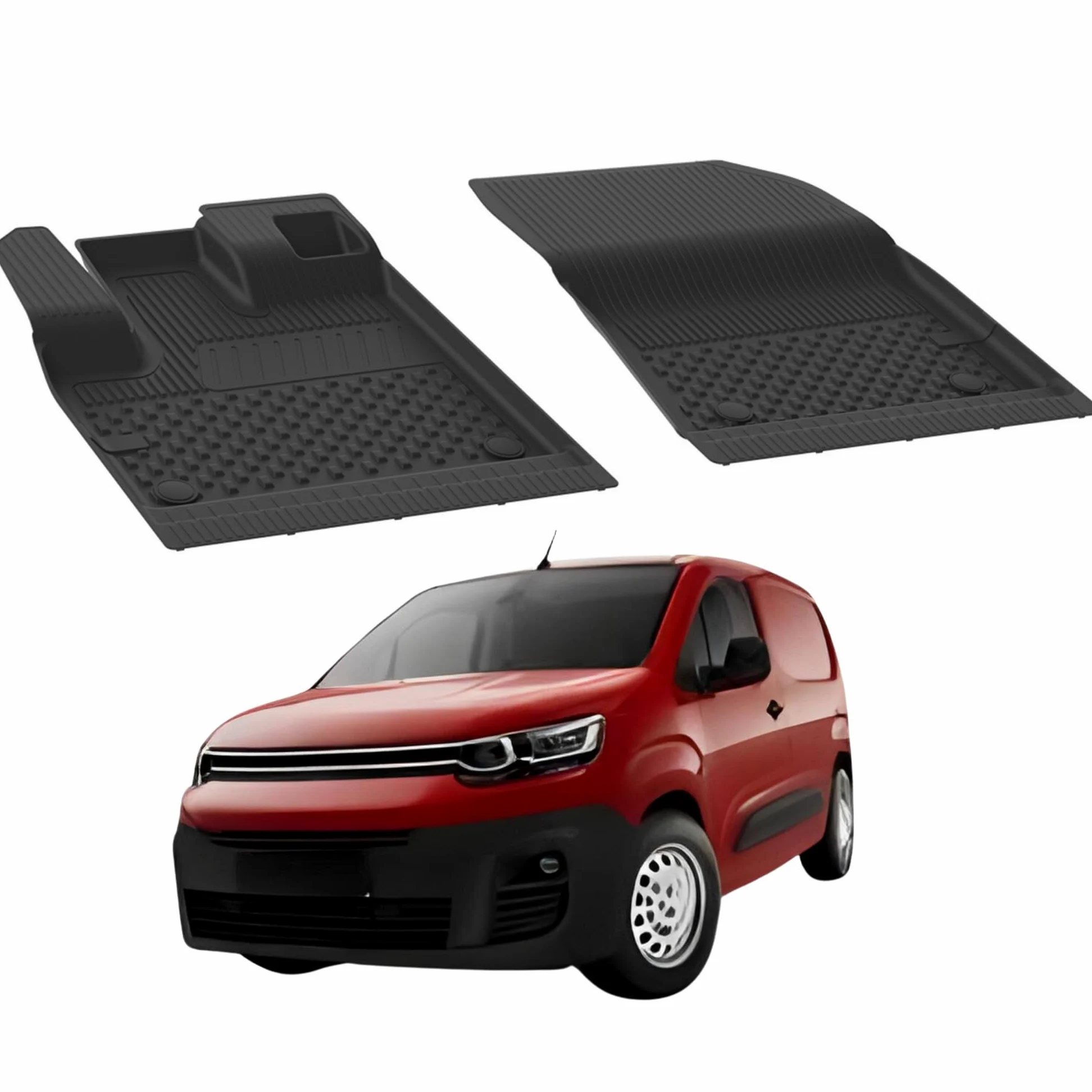 Sahler Alfombrillas de Coche compatibles con Citroen Berlingo Kombi 2019-2026 | 4.5D Premium TPE Goma Antideslizante Alfombrillas de Goma Impermeable Coche Coche Negro