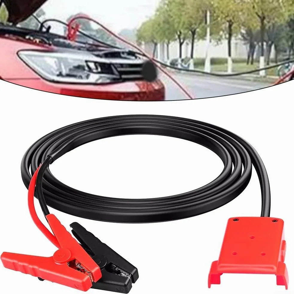 DAZZLEEX Cable de batería de iones de litio de 18 V con abrazaderas de 8 AWG para arrancador de salto, cable de arranque auxiliar portátil para coche, arnés de cable de 6 pies, ABS y cobre puro