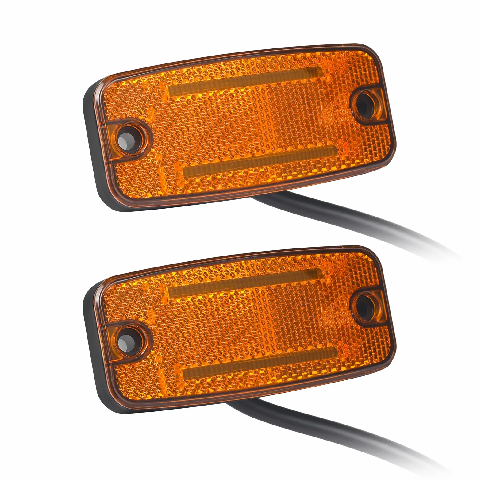 2 Luz de delimitación lateral LED 12V/24V Lámpara Lateral del Remolque Advertencia amarillo para la Caravana de RV