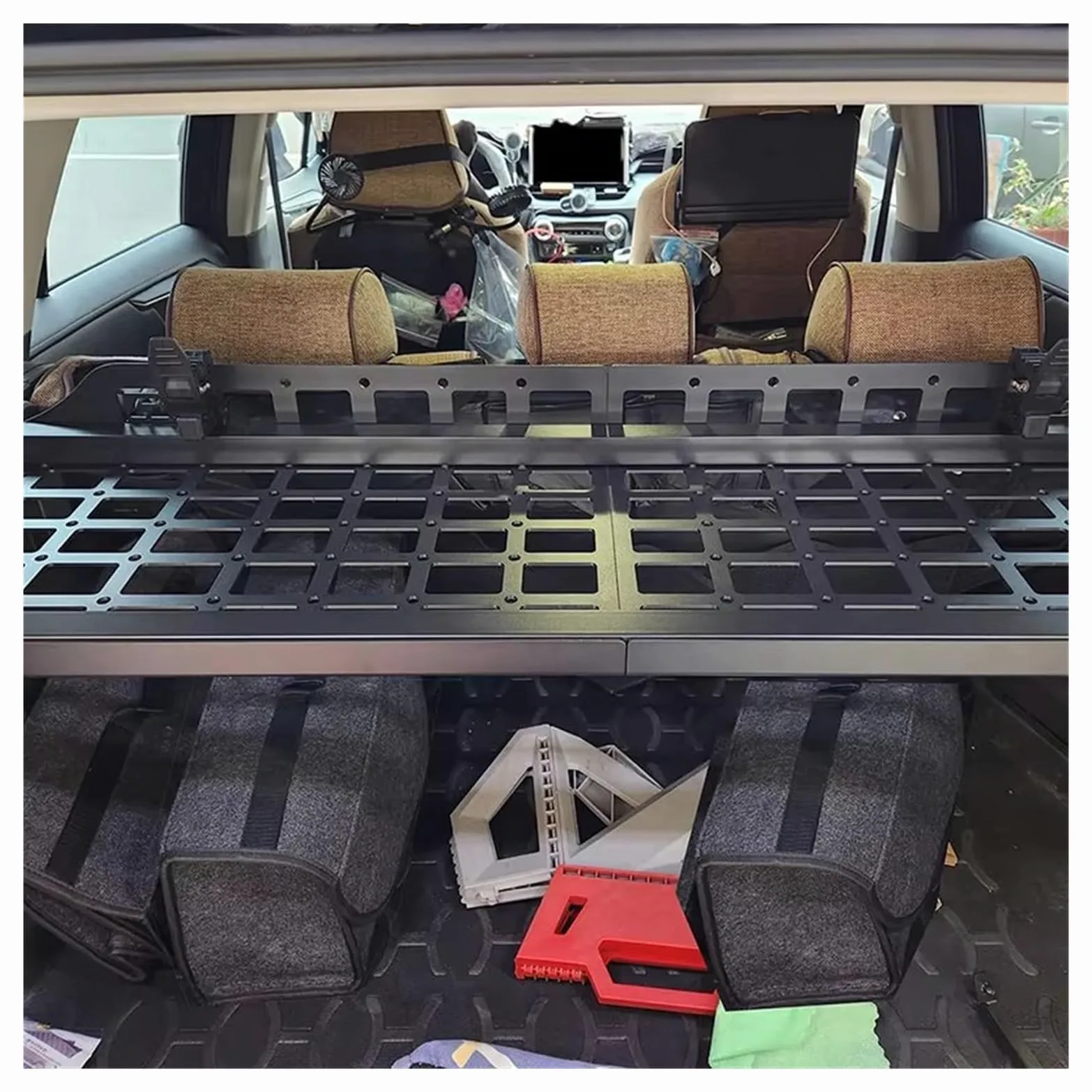 Coche Maletero Cubierta para Toyota para RAV4 2019-2024 Maletero Trasero Estantes Almacenamiento Equipaje Estante Organizador Cartel Colgar Panel Molle Carga Retráctil