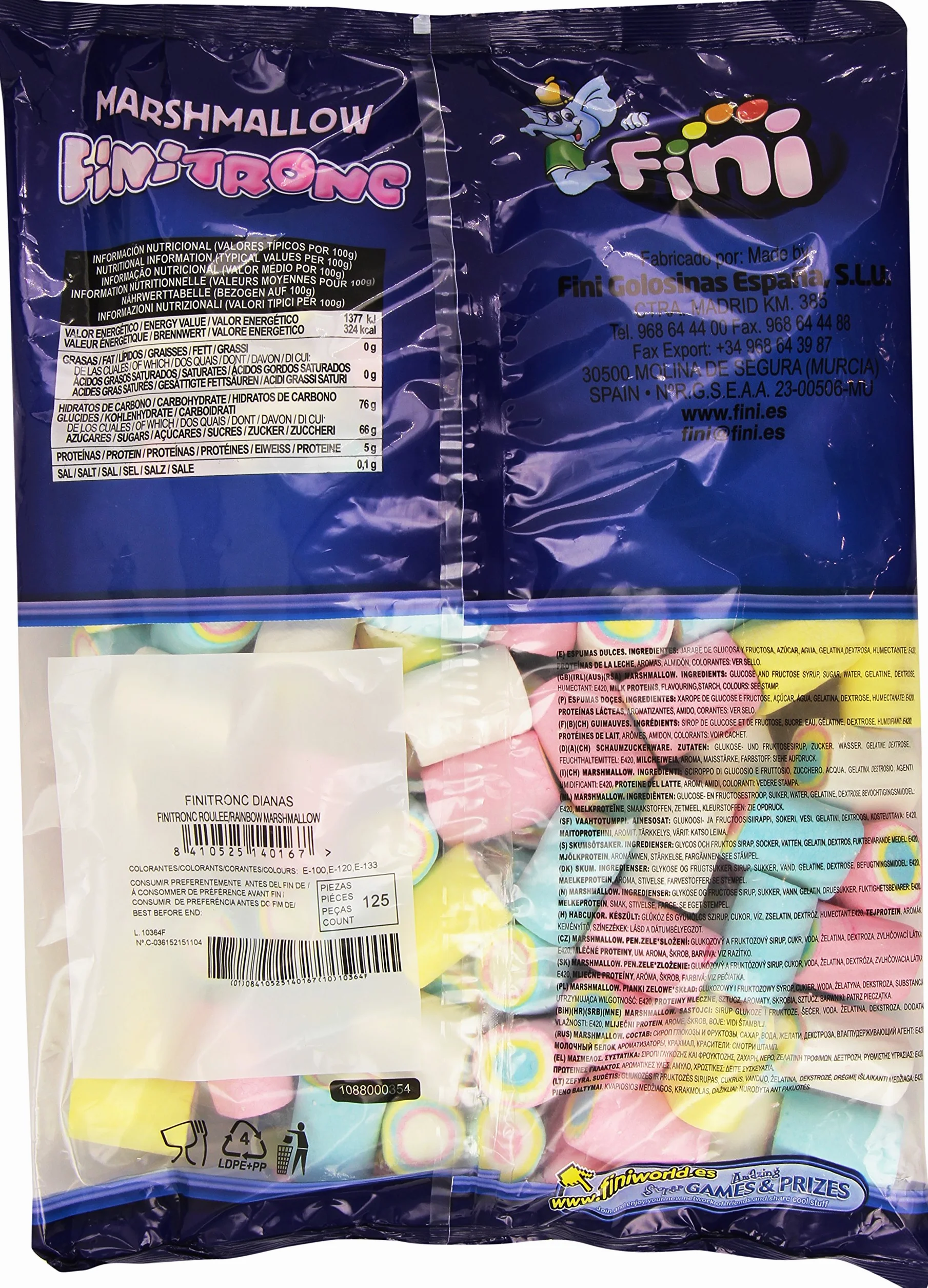 Fini Marshmallow Dianas Bolsa 125 Unidades
