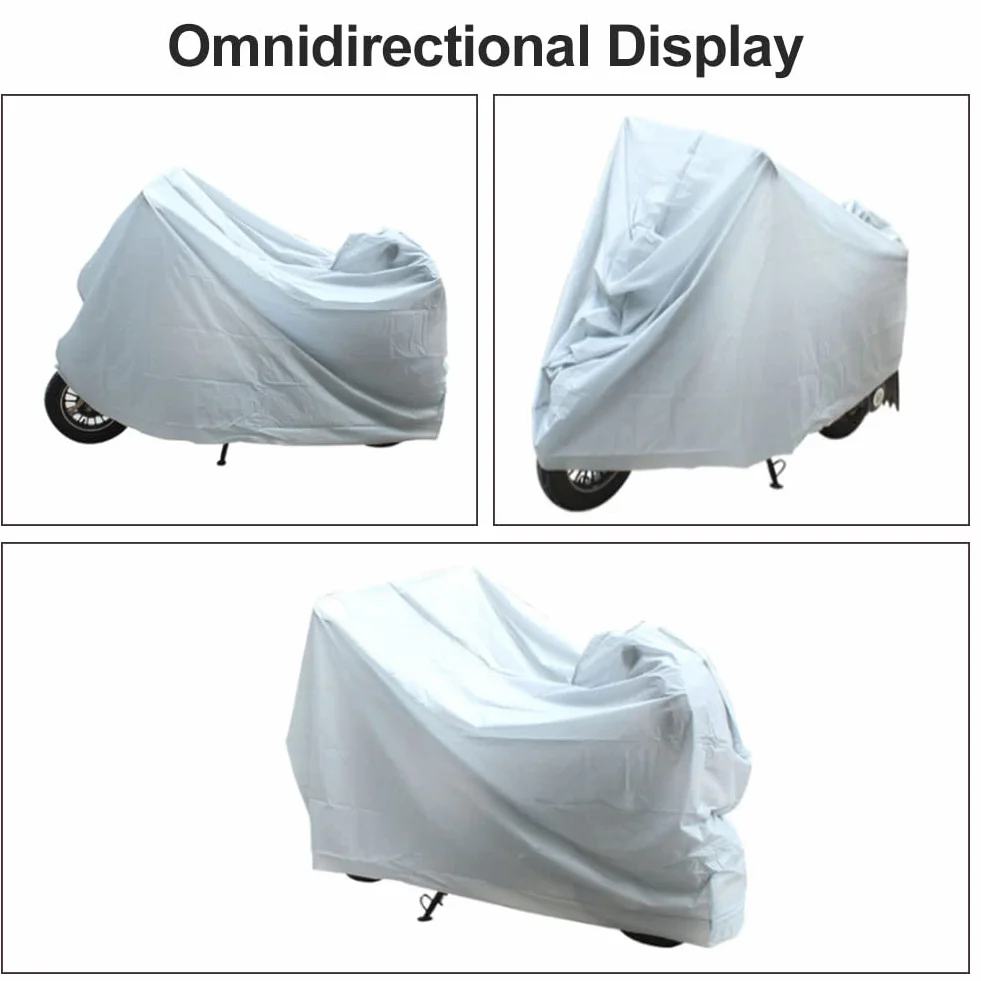 Funda para Moto, Funda Moto Impermeable, Motocicleta Protector UV para Exteriores, Cubierta para Scooter de Motor, Cubierta de Motocicleta Protector UV para Exteriores 240×140cm, Plata