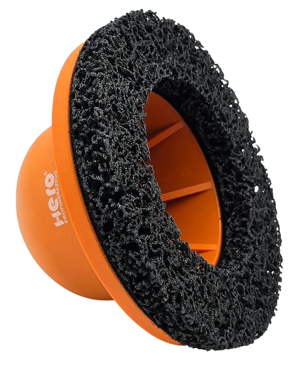 Hero Profi - Lijadora de cubo de rueda (1/2", disco de limpieza, 150 mm, cabezal de bola, limpiador para lijadora de ollas/llave de impacto para eliminar el óxido de los cubos de ruedas)