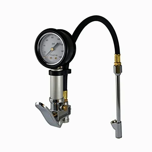 Manómetro Pistola para inflar neumáticos de automóviles con manómetro 0-160 PSI Herramientas de medición de presión de neumáticos de doble pie para trabajo pesado (Rango de presión: Conector europe
