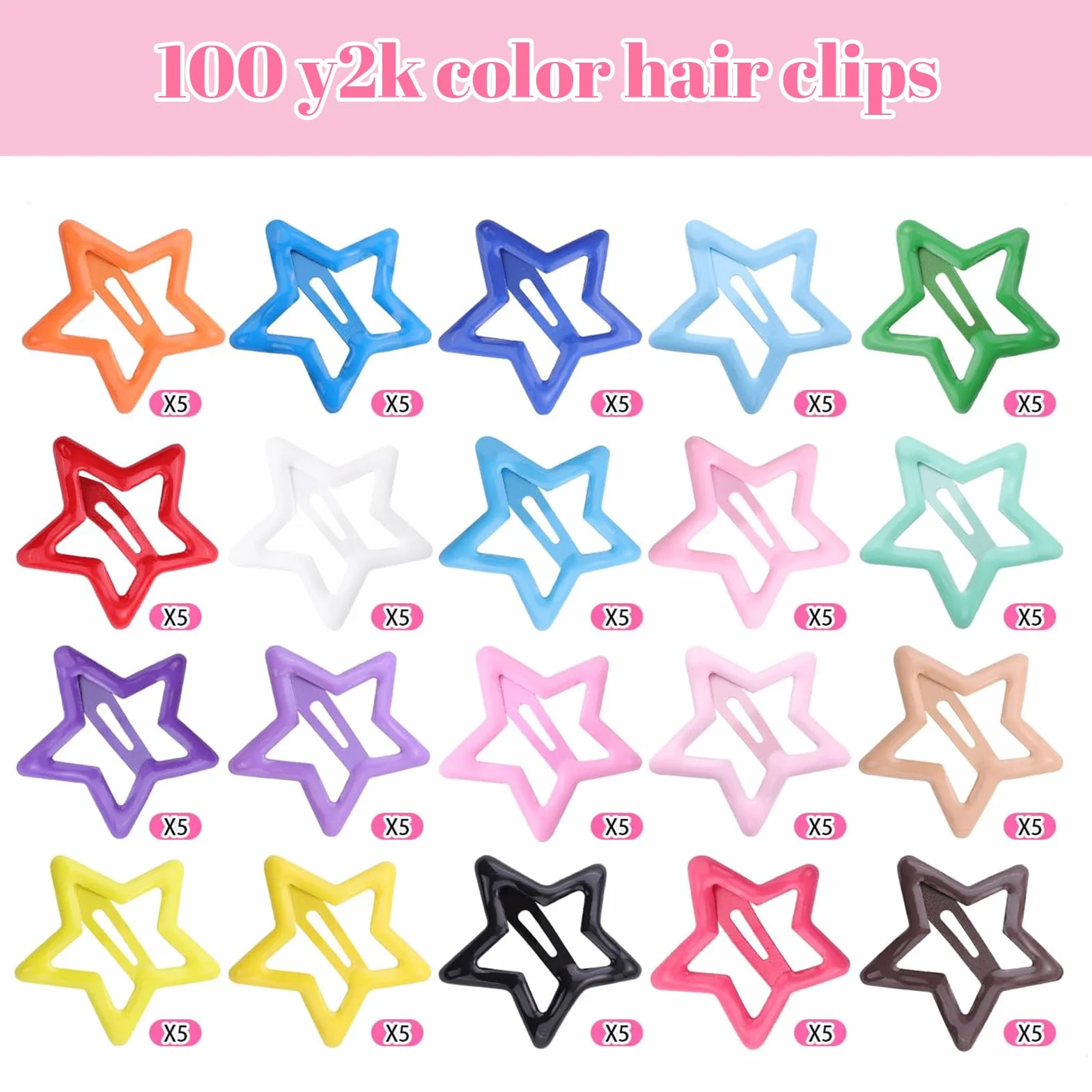 Clips de Pelo Coloridos 3 cm Y2k Antideslizantes Set de Moda