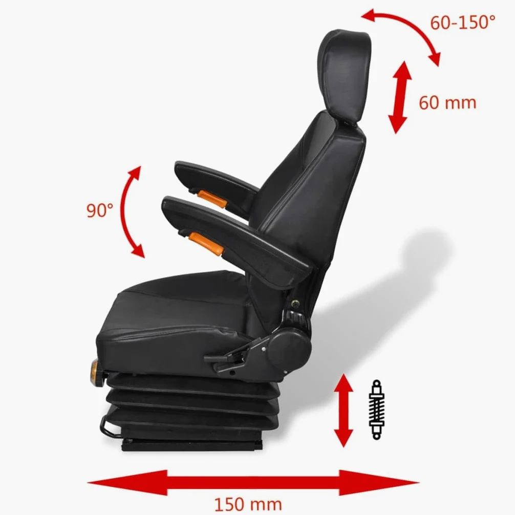 Asiento de tractor con suspensión para tractor, asiento universal, para maquinaria agrícola, tractor, tractor, tractor, tractor, excavadora