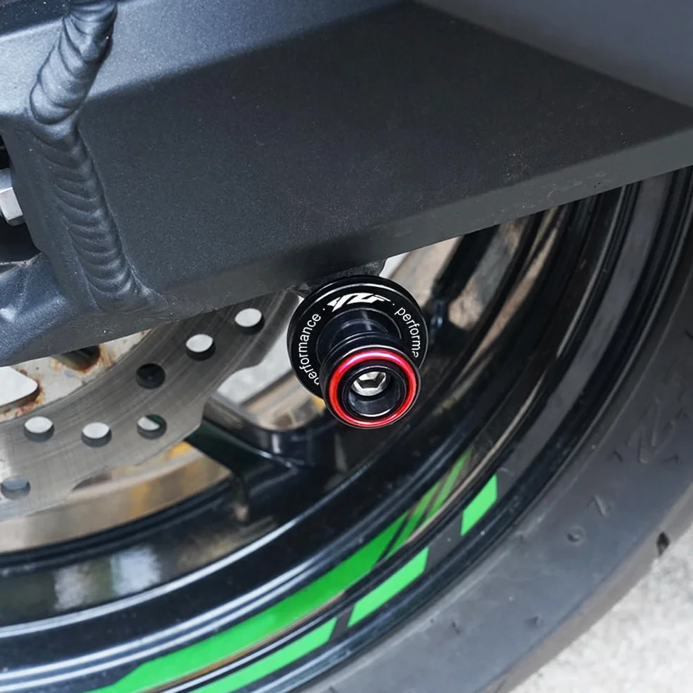 Para Yamaha YZF R1/S/M R3 R6 R7 R9 R25 R125 YZFR1 YZFR3 YZFR6 YZFR7 YZFR9 Accesorio de motocicleta de aluminio 6 mm, sarga, bobinas, deslizadores, soporte, tornillos (Rojo)