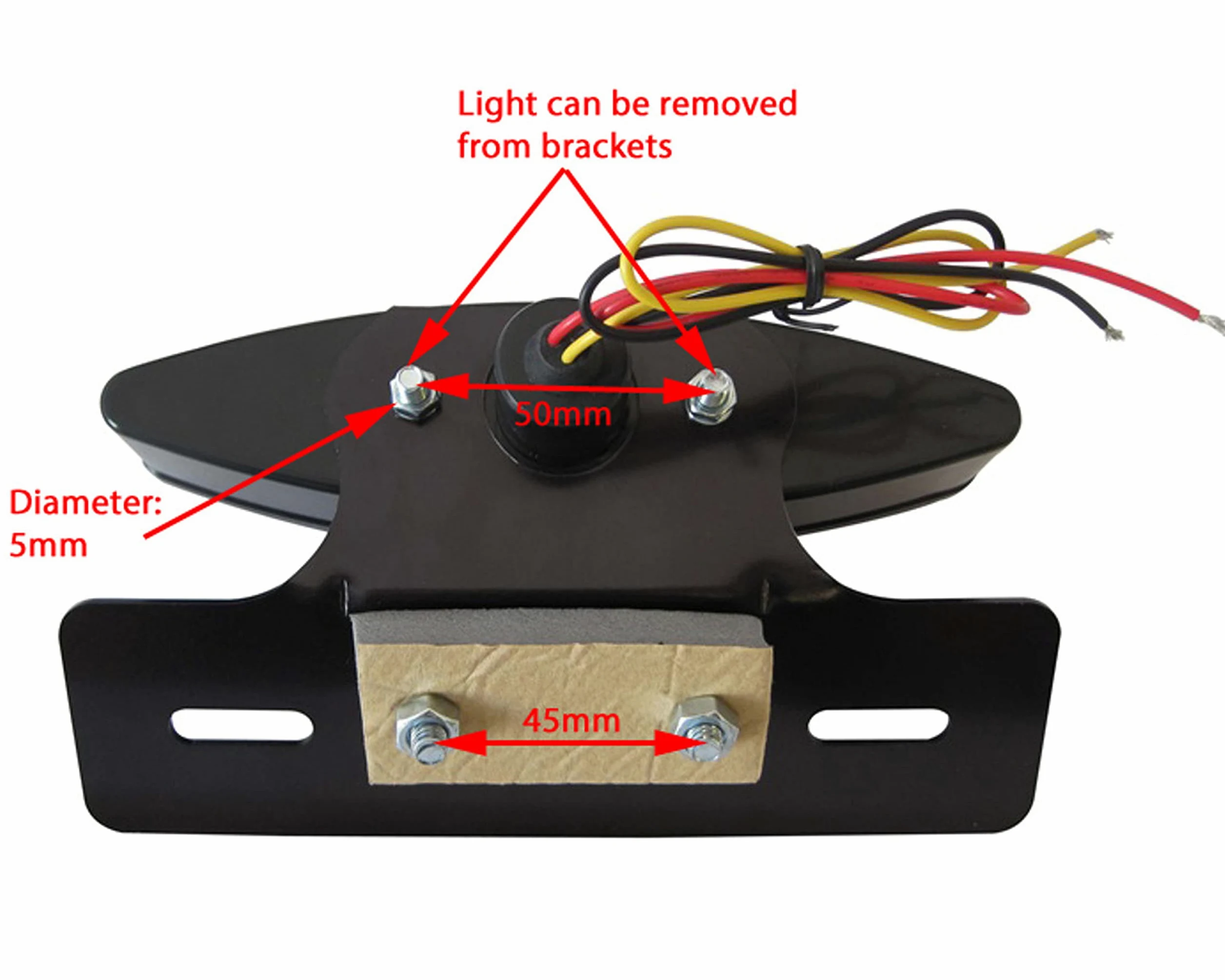 Alchemy Parts Moto LED Luz Trasera con Luces de Matrícula Rojo Lente Negro Soporte