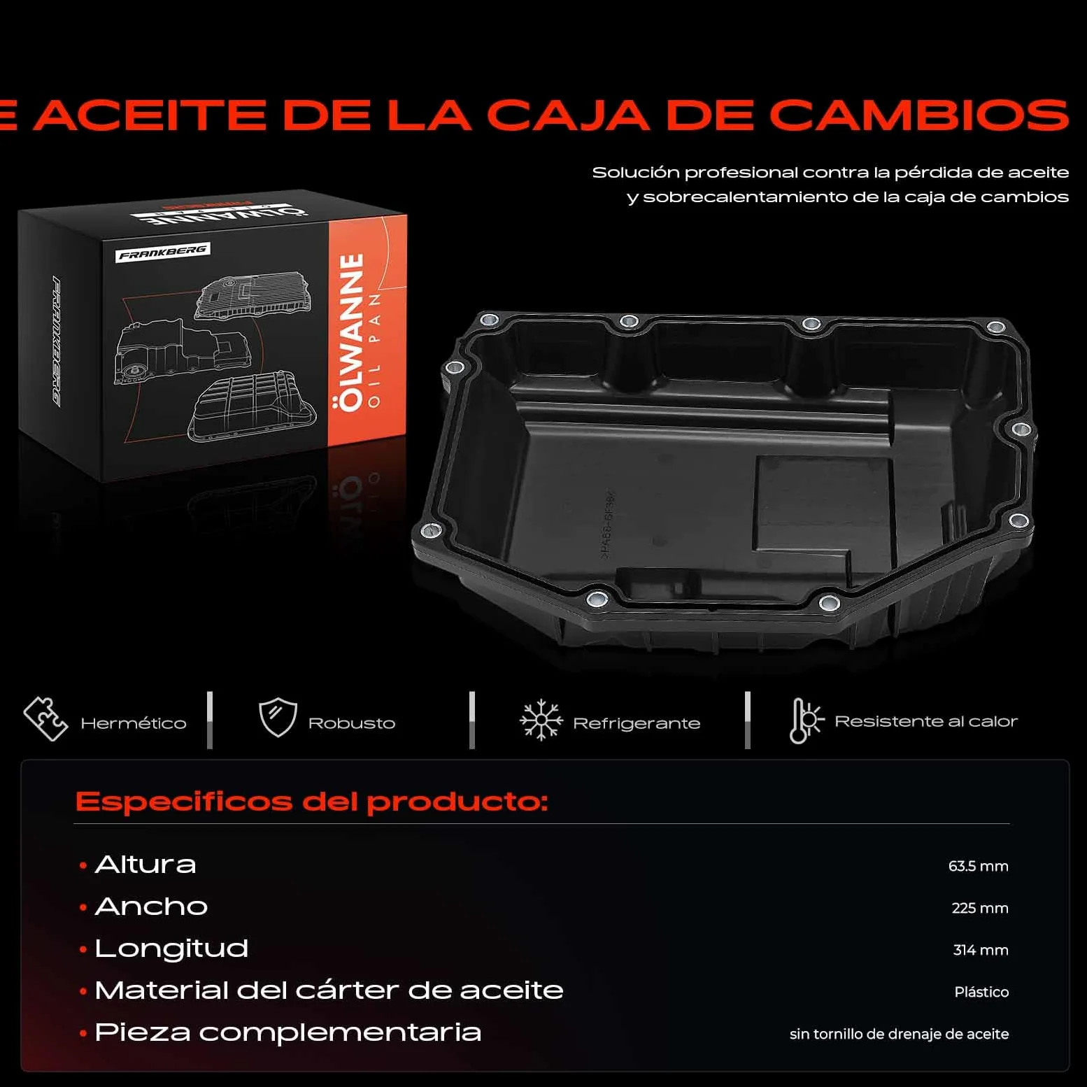 Frankberg Cárter de aceite cárter de aceite de motor con junta diésel | Compatible con: X1 F48, M.i.n.i Convertible F57, 2 Gran Tourer F46, Serie 1 F40, M.i.n.i F56, 2 Active Tourer F45