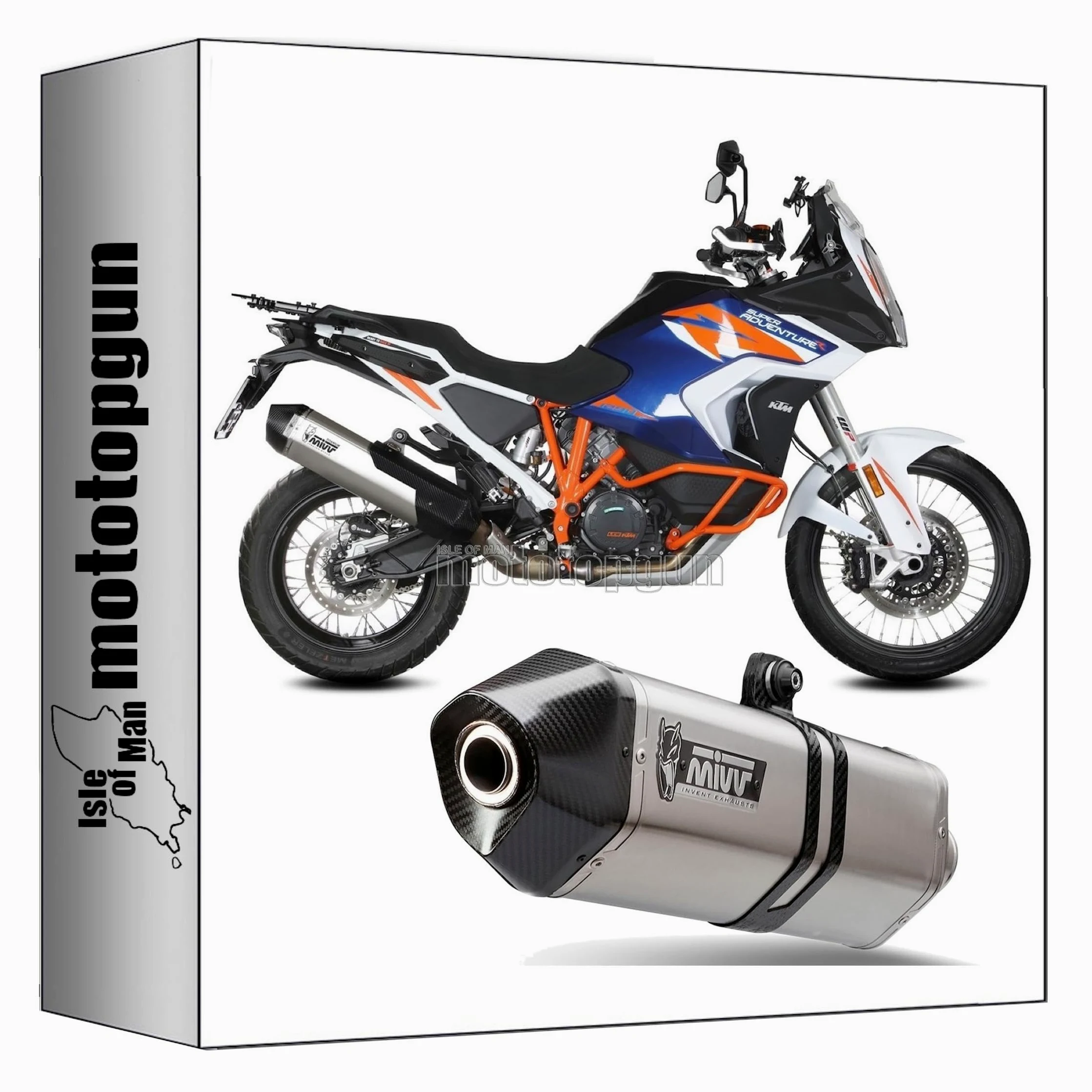 mivv tubo de escape homologado cat-oem speed edge titano copa carbono compatible con ktm 1290 super adventure r s t 2021 2022 mototopgun
