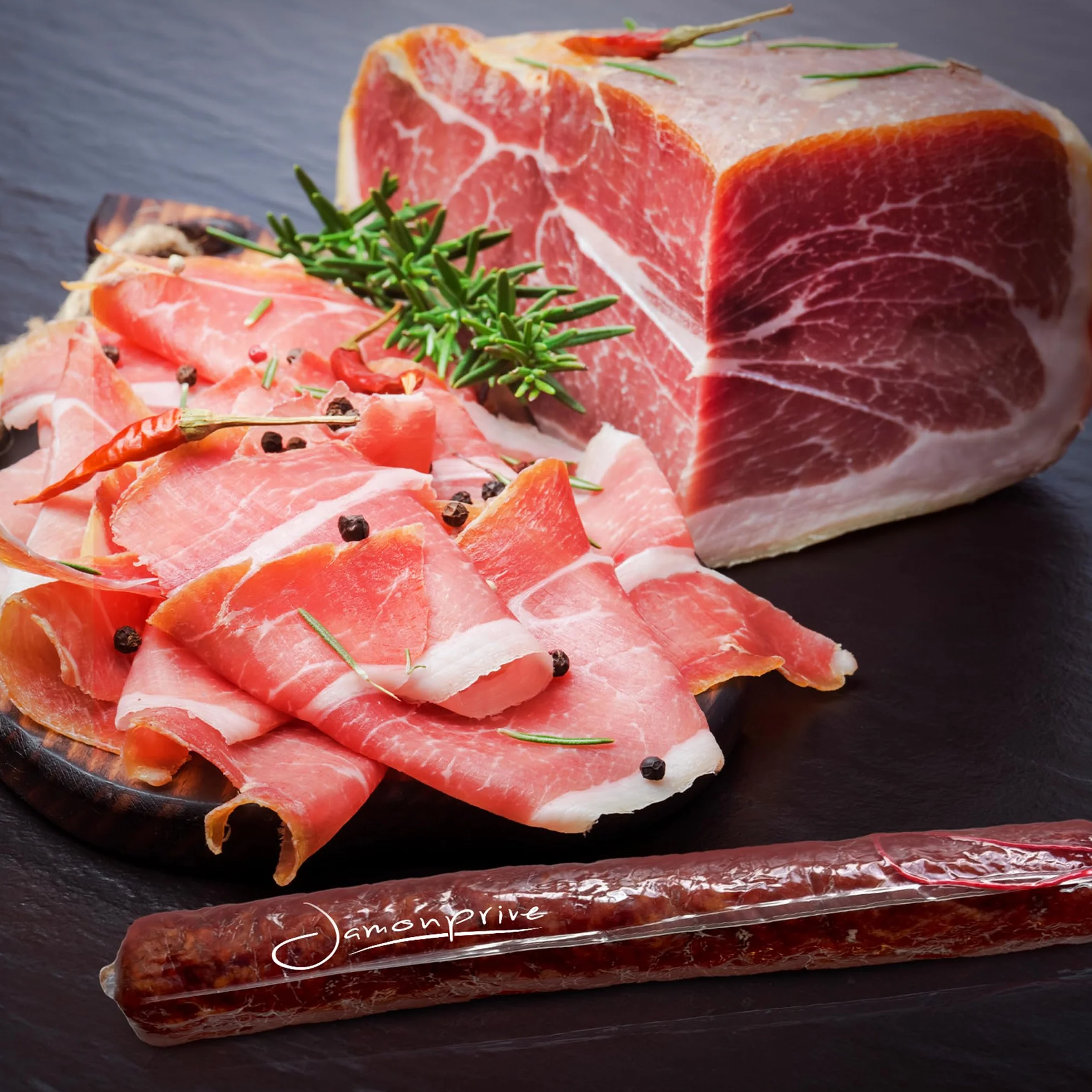 Jamon Serrano Deshuesado 1 Kg con Chorizo Ibérico – Mini Jamón Serrano – Sabor Tradicional Curado