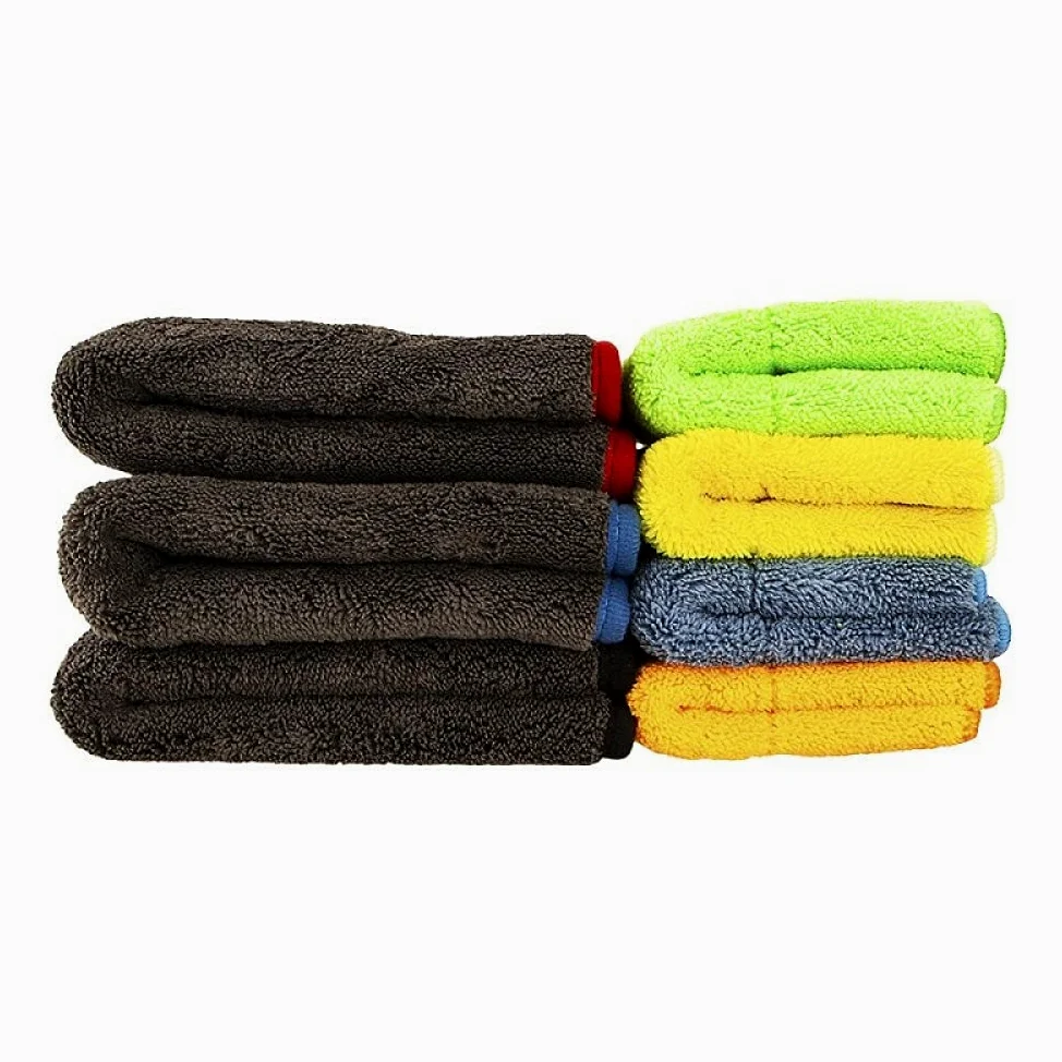 Toalla de microfibra gruesa para lavado de autos, 1200GSM, toallas de secado para limpieza de autos, paño de pulido para detalles, trapos para autos, vidrio de cocina, 40x40 cm, 3 piezas de colores